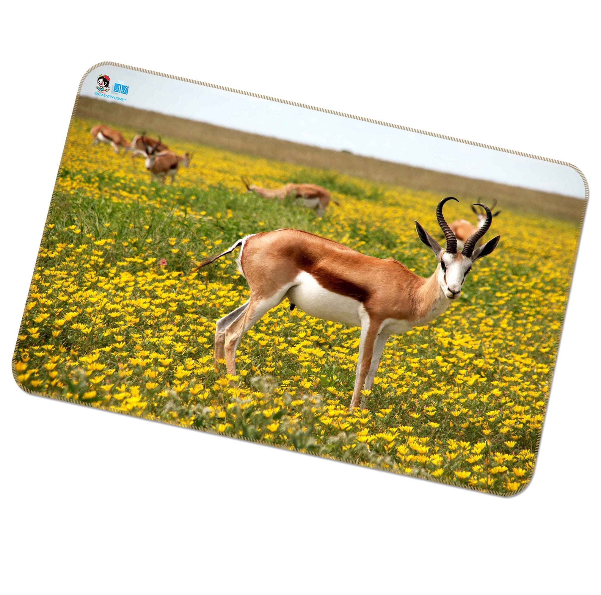 3D Flowers Field Antelope 237 Non Slip Rug Mat Mat AJ Creativity Home