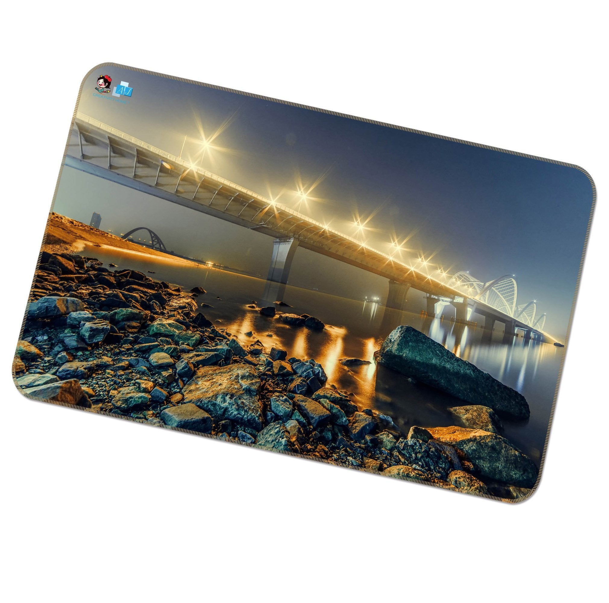 3D Bridge Lake 344 Non Slip Rug Mat Mat AJ Creativity Home