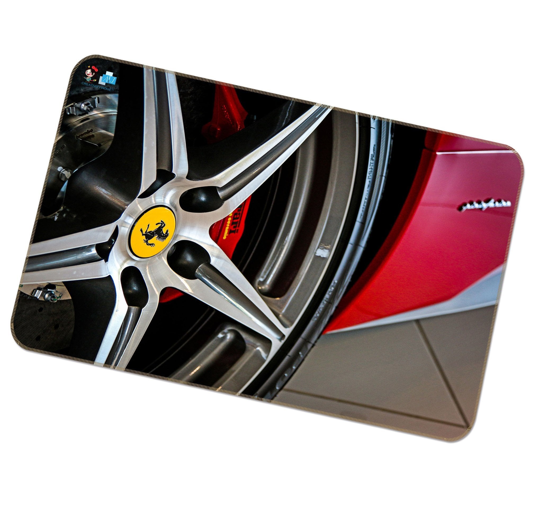 3D Red Wheel 253 Non Slip Rug Mat Mat AJ Creativity Home