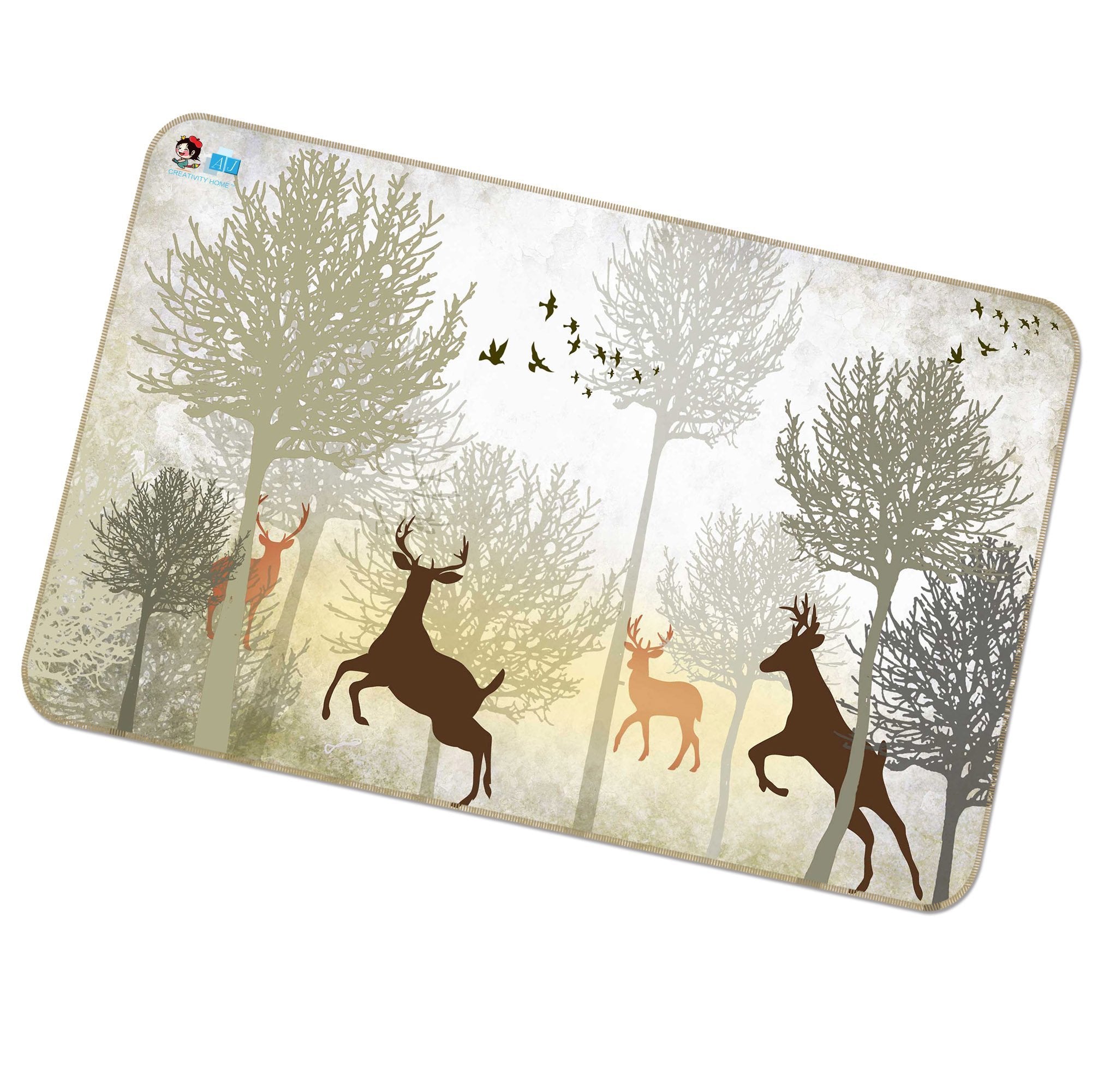 3D Elk Joy 335 Non Slip Rug Mat Mat AJ Creativity Home
