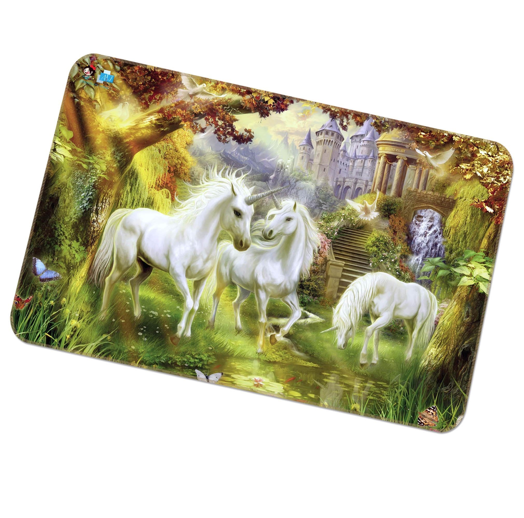 3D Forest Unicorn 204 Non Slip Rug Mat Mat AJ Creativity Home