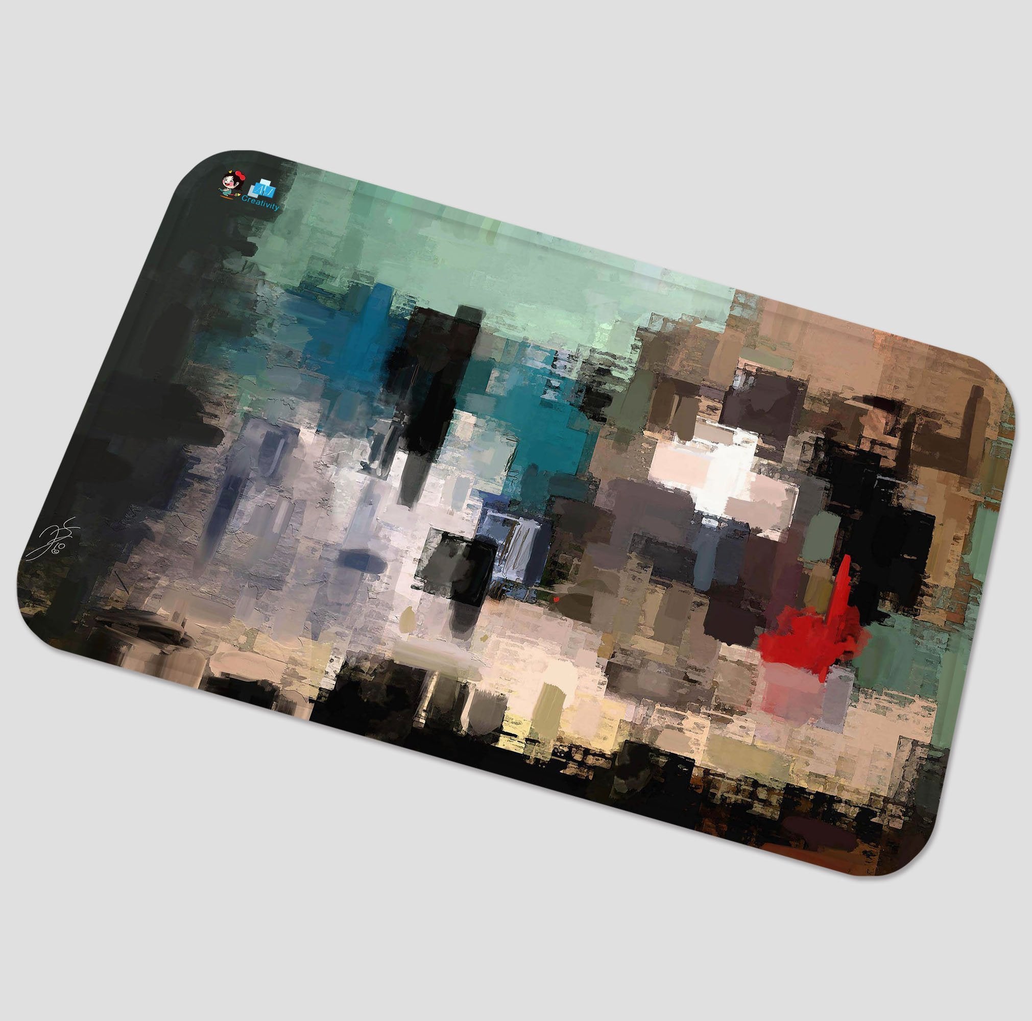 3D Abstract Oil Painting 70 Non Slip Rug Mat Mat AJ Creativity Home