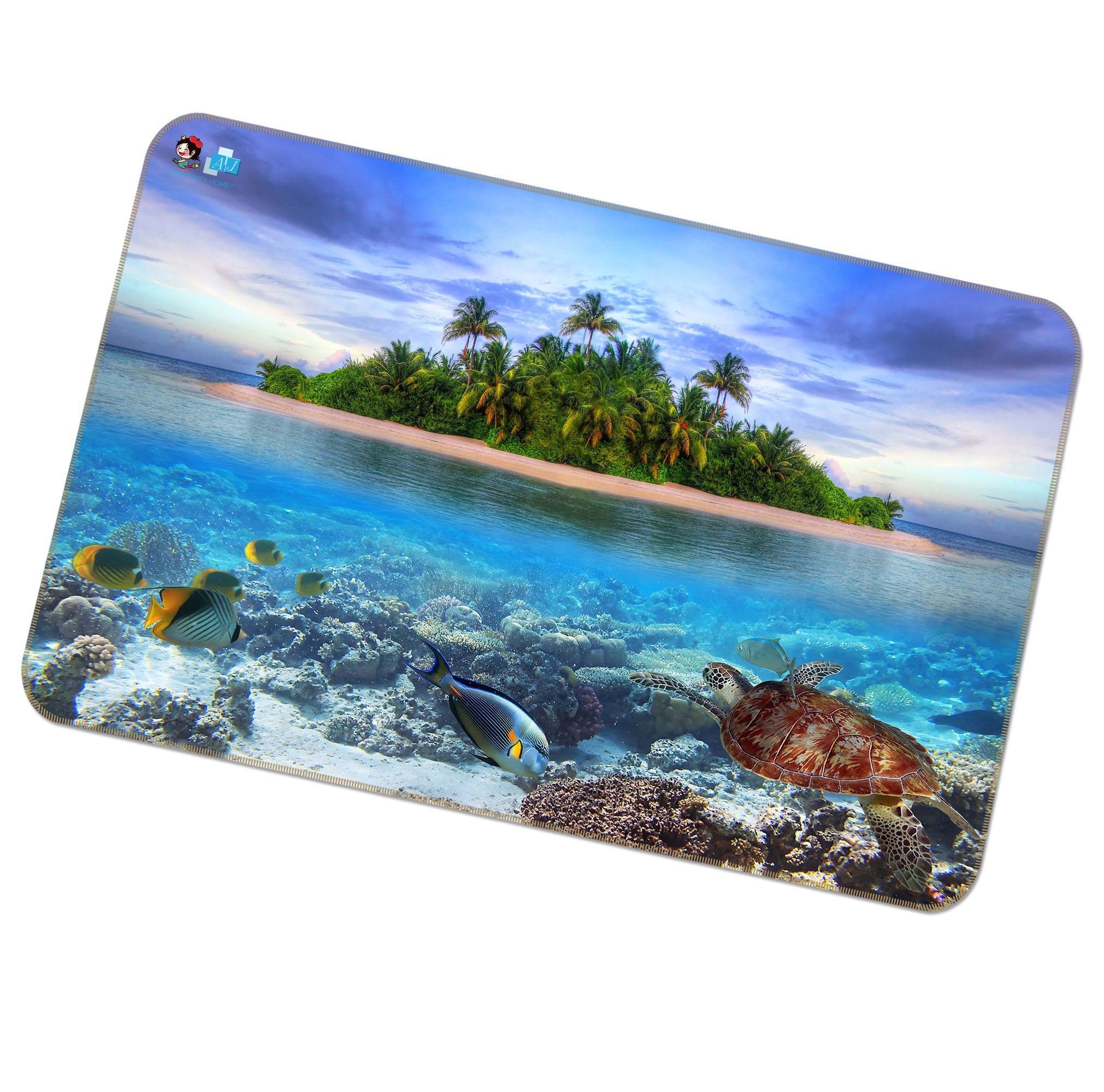 3D Turtle Island 397 Non Slip Rug Mat Mat AJ Creativity Home
