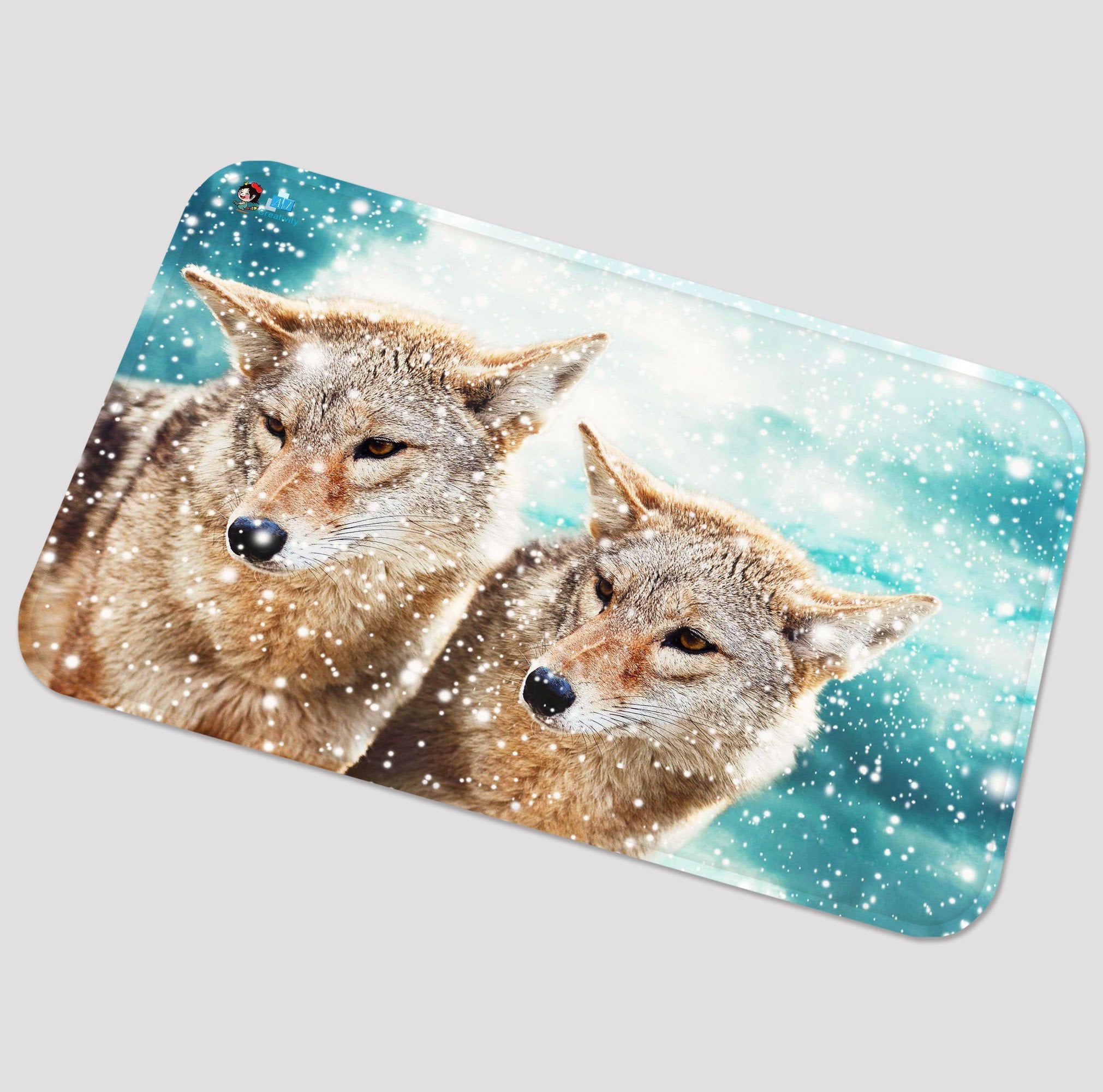 3D Snowing Field Wolves 115 Non Slip Rug Mat Mat AJ Creativity Home