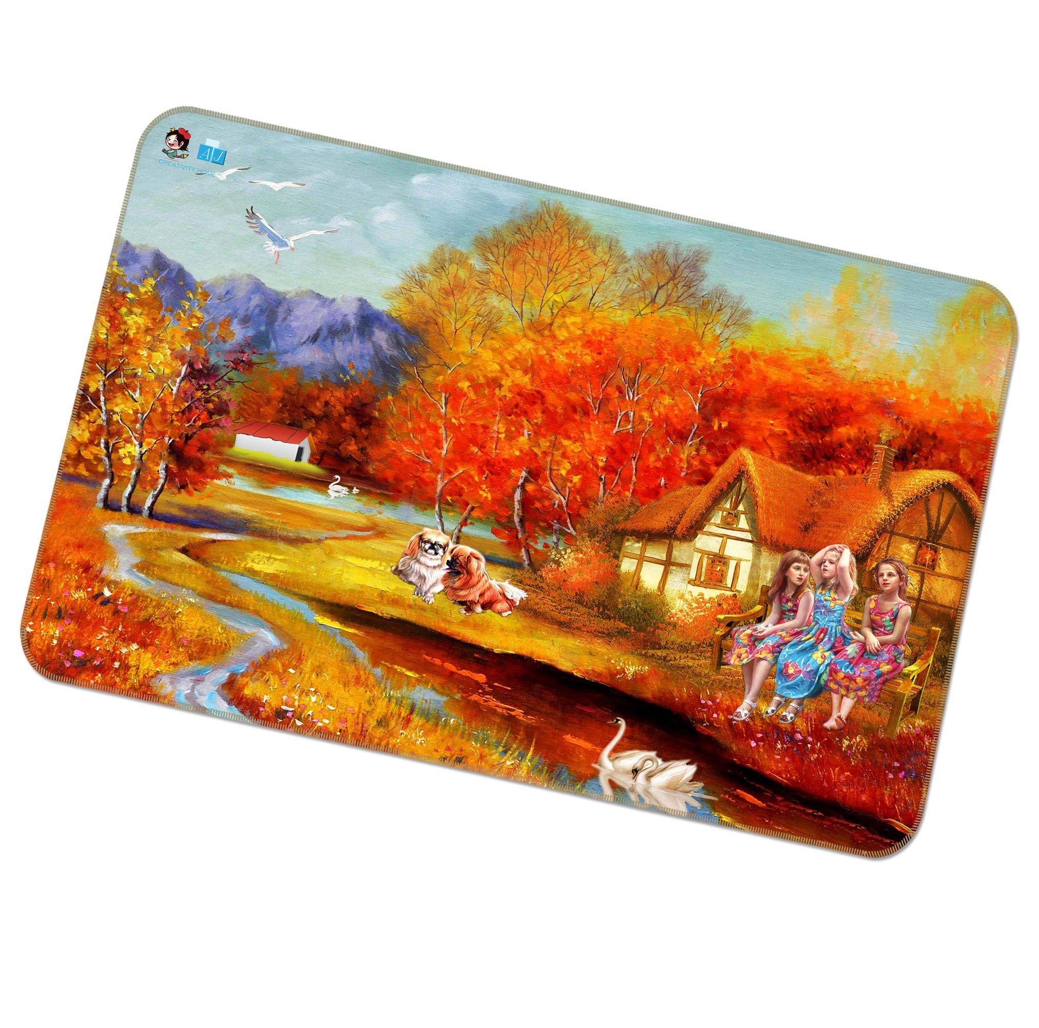 3D Chair Dog 424 Non Slip Rug Mat Mat AJ Creativity Home