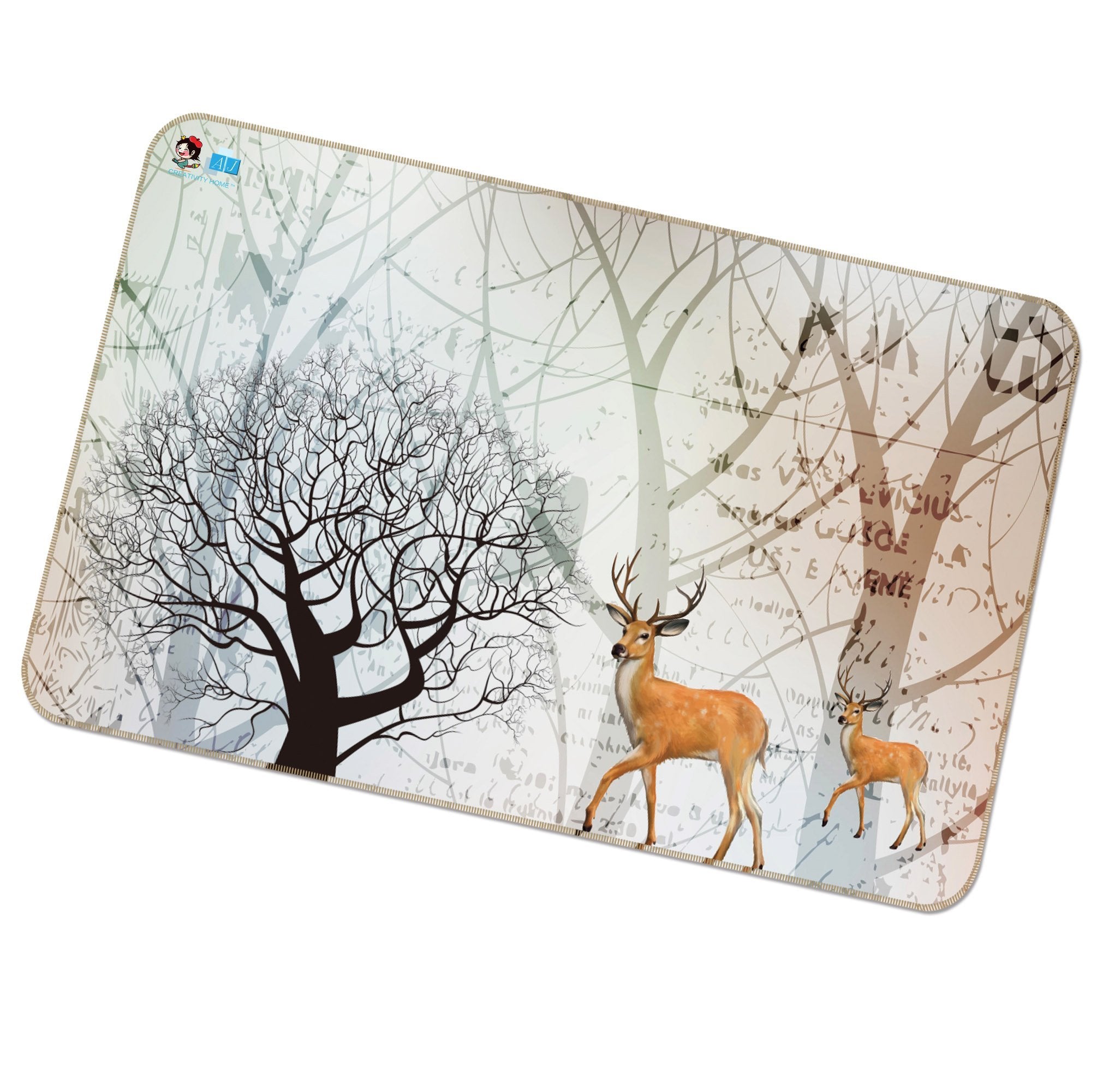 3D Dead Tree Deer 349 Non Slip Rug Mat Mat AJ Creativity Home