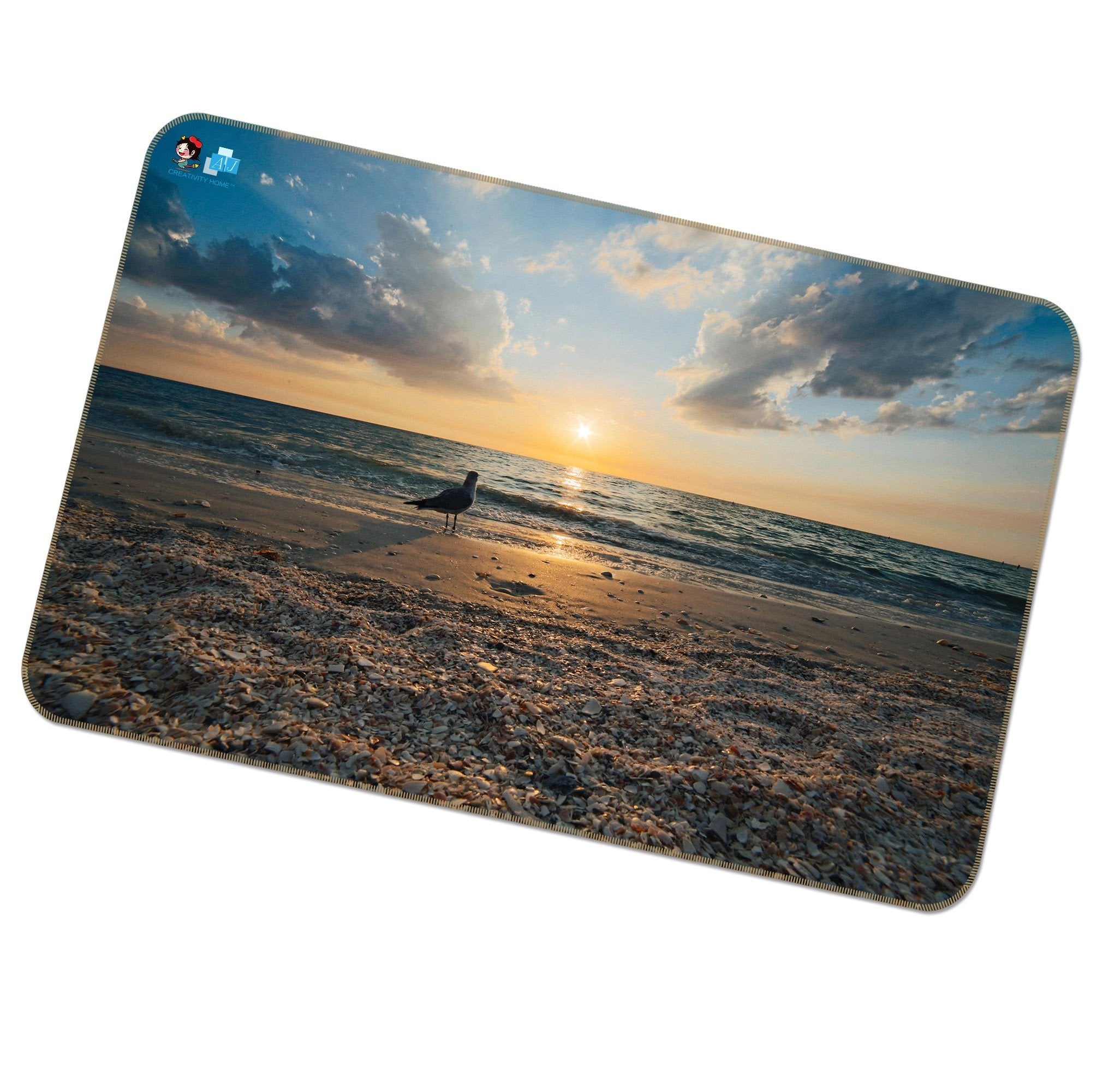 3D Sunset Seabird 037 Non Slip Rug Mat Mat AJ Creativity Home