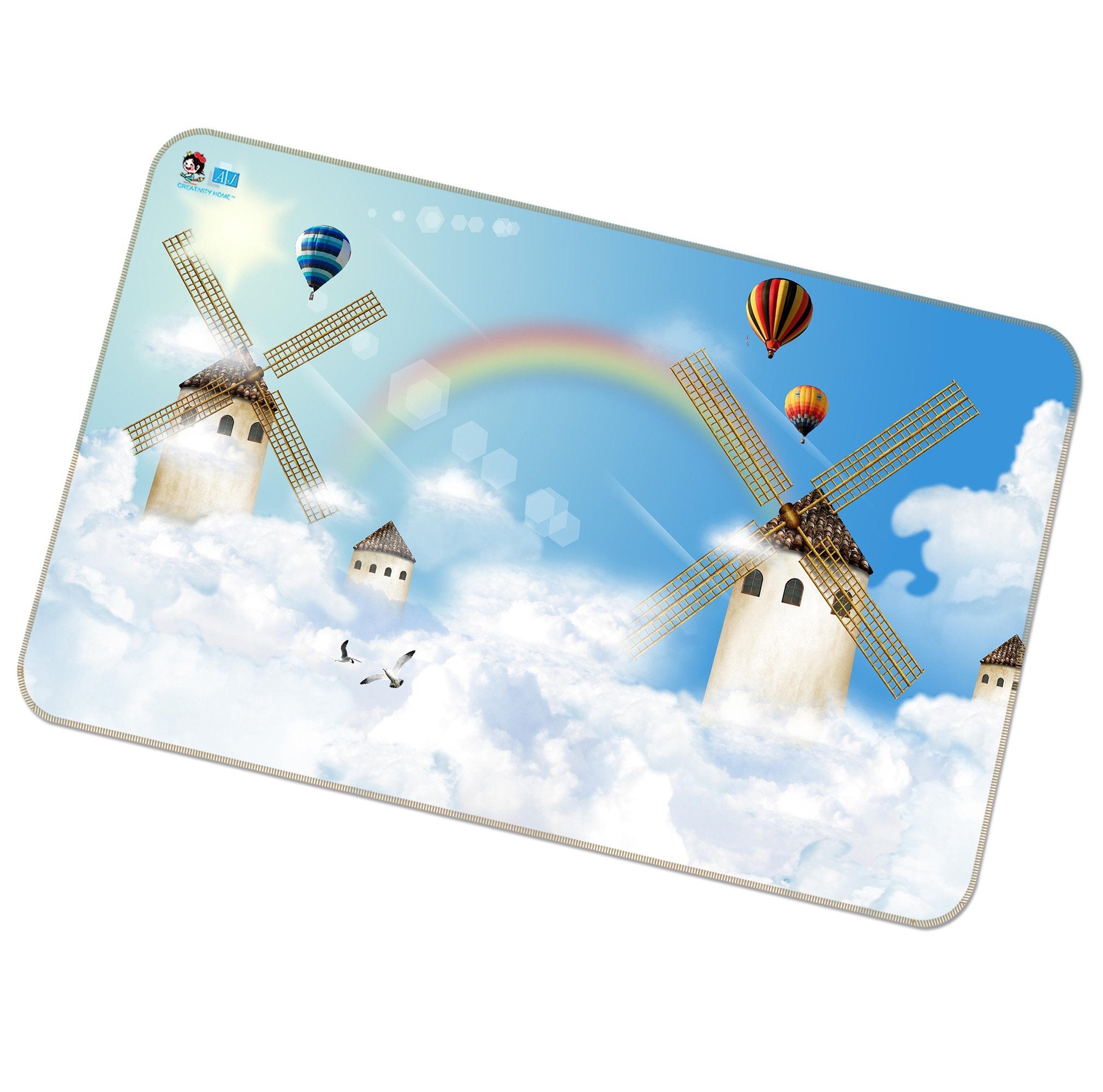 3D Rainbow Sky Windmills 203 Non Slip Rug Mat Mat AJ Creativity Home