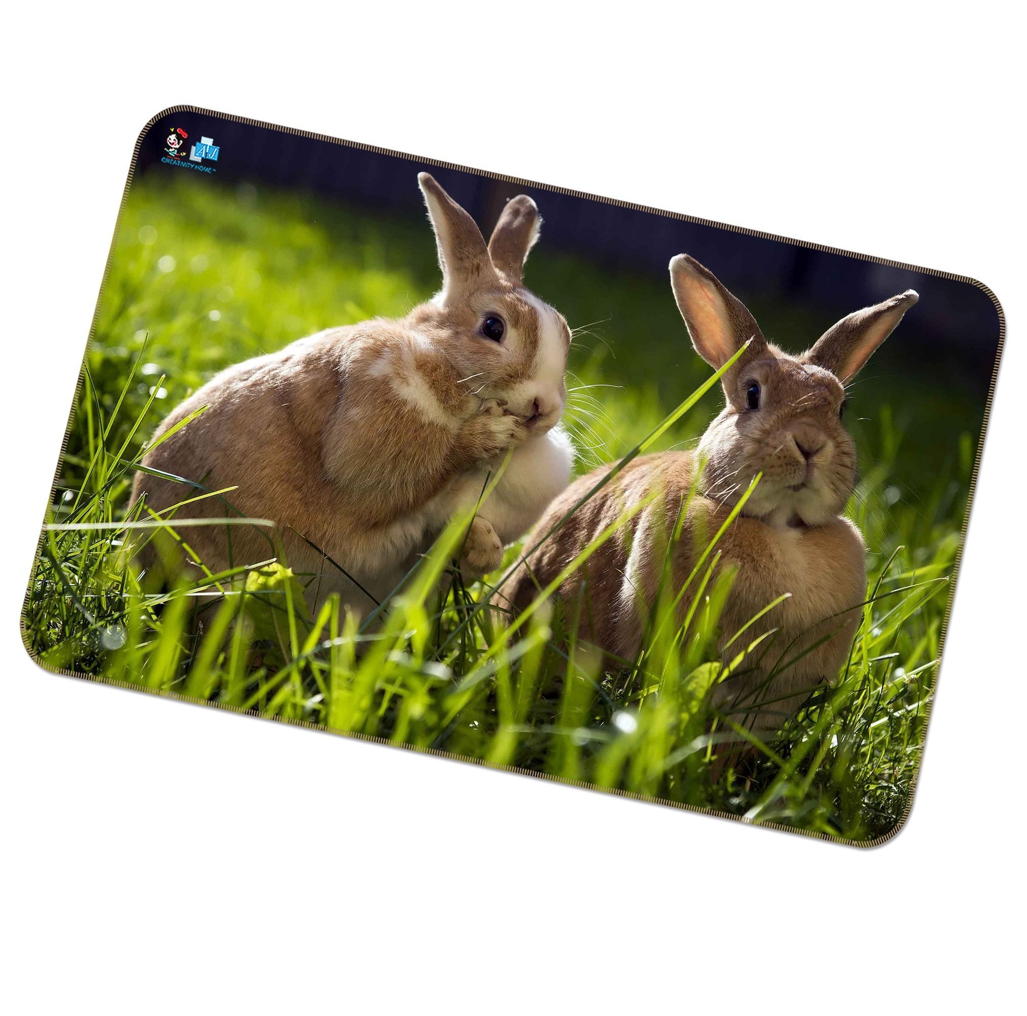 3D Grassland Rabbits 287 Non Slip Rug Mat Mat AJ Creativity Home