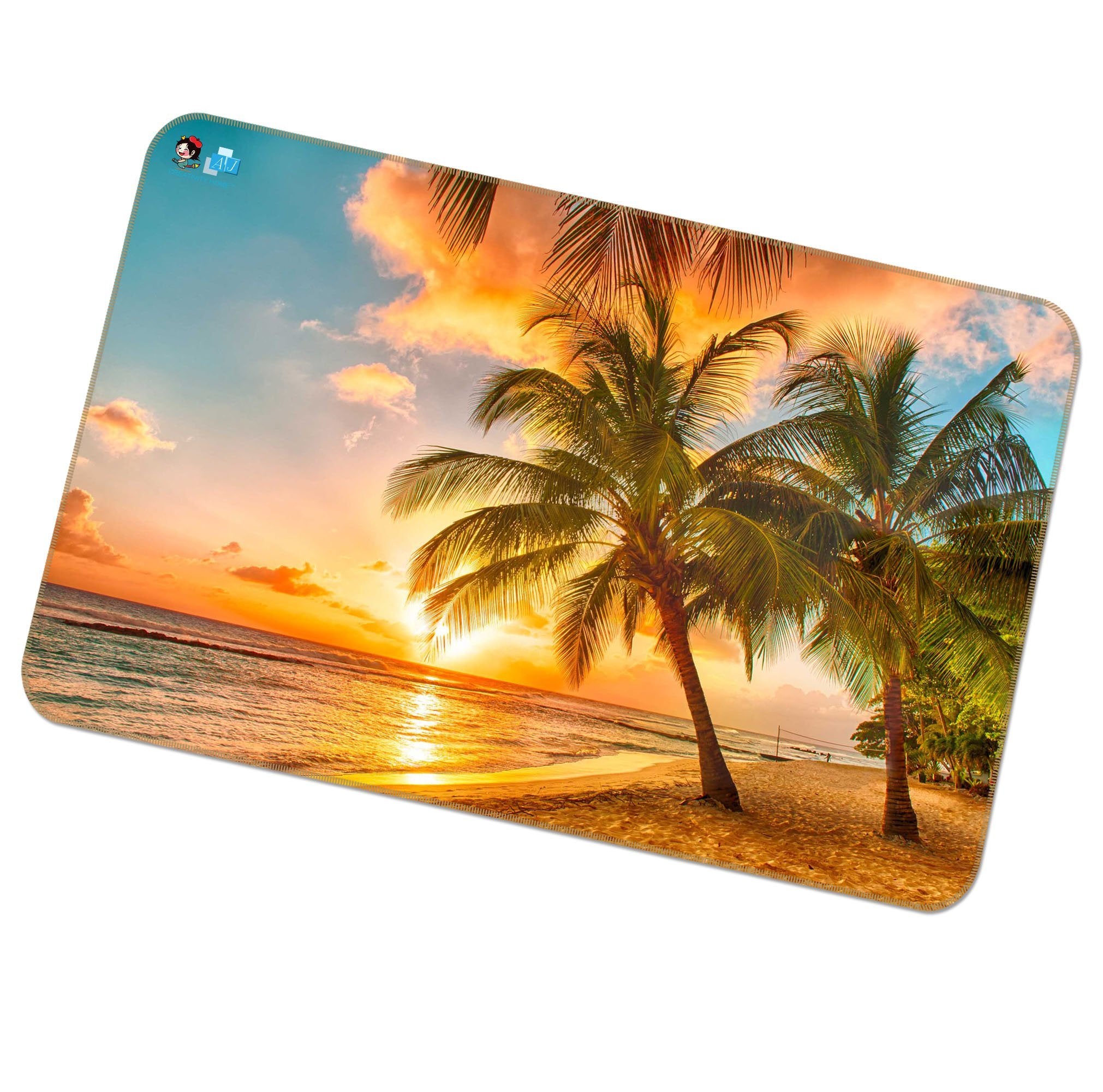3D Sunset Sea Tree 438 Non Slip Rug Mat Mat AJ Creativity Home