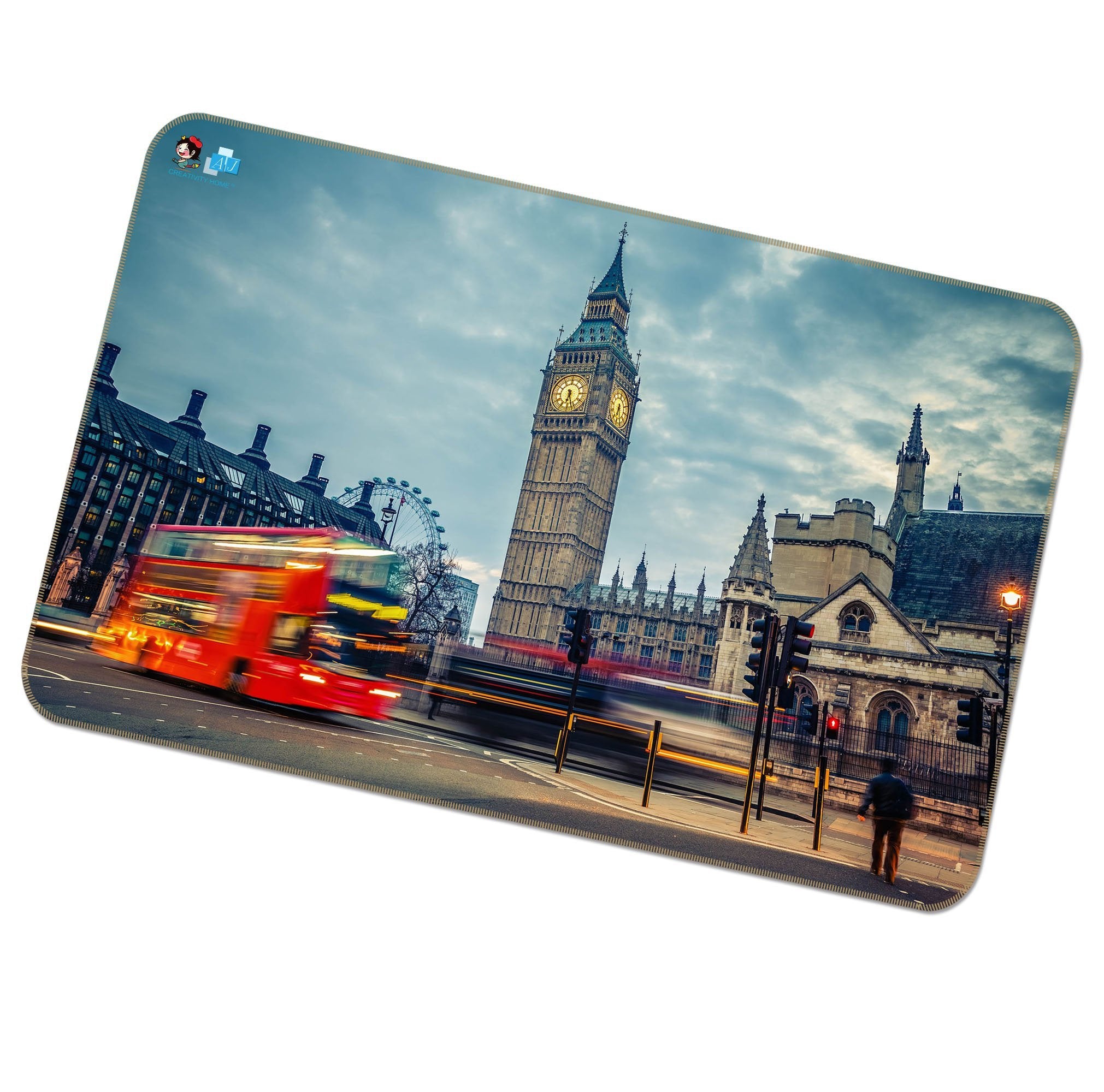 3D Clock Tower Street 067 Non Slip Rug Mat Mat AJ Creativity Home