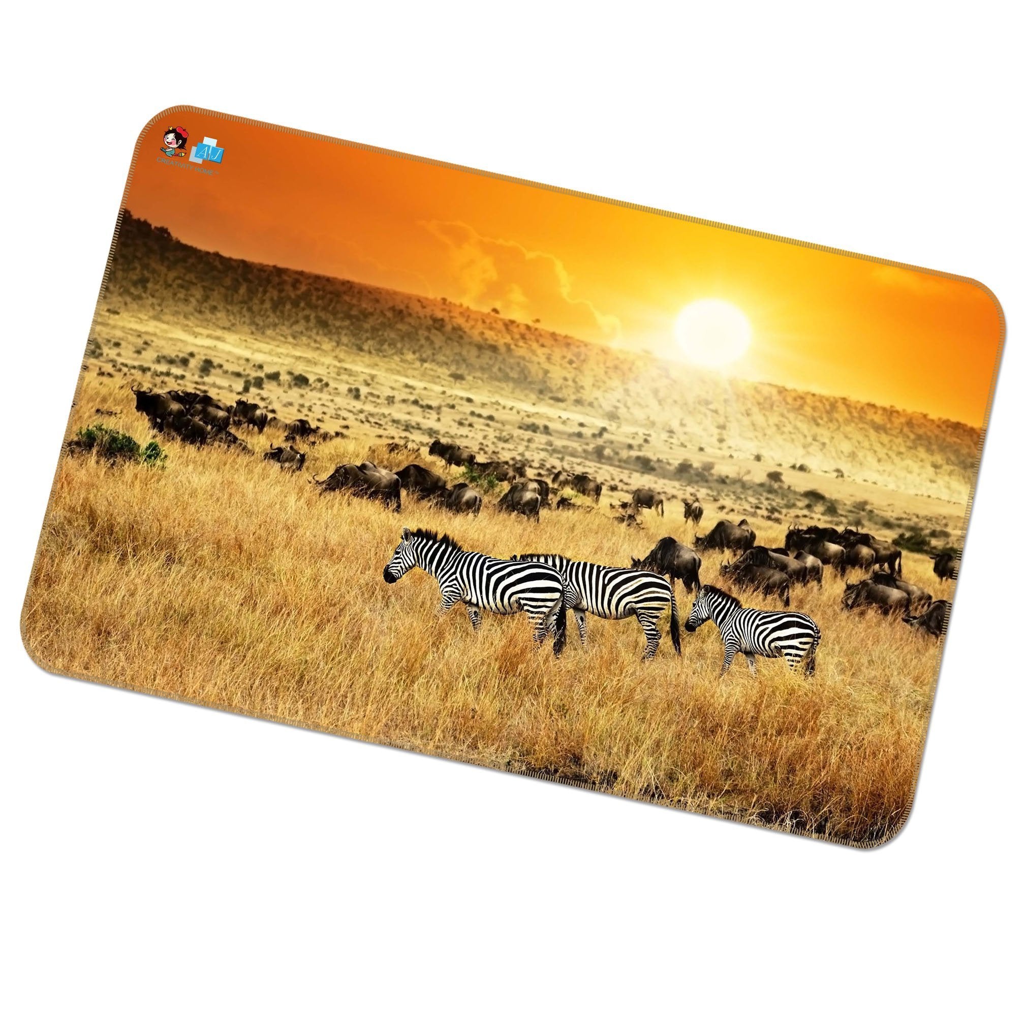3D Sunset Zebra 399 Non Slip Rug Mat Mat AJ Creativity Home