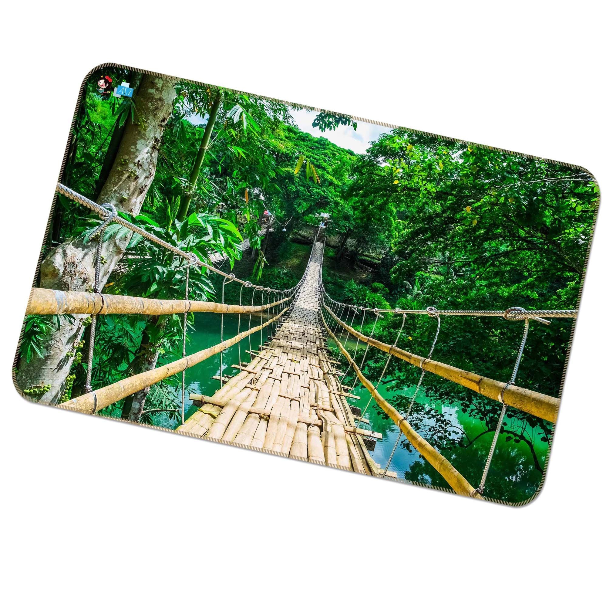 3D Wooden Bridge 518 Non Slip Rug Mat Mat AJ Creativity Home
