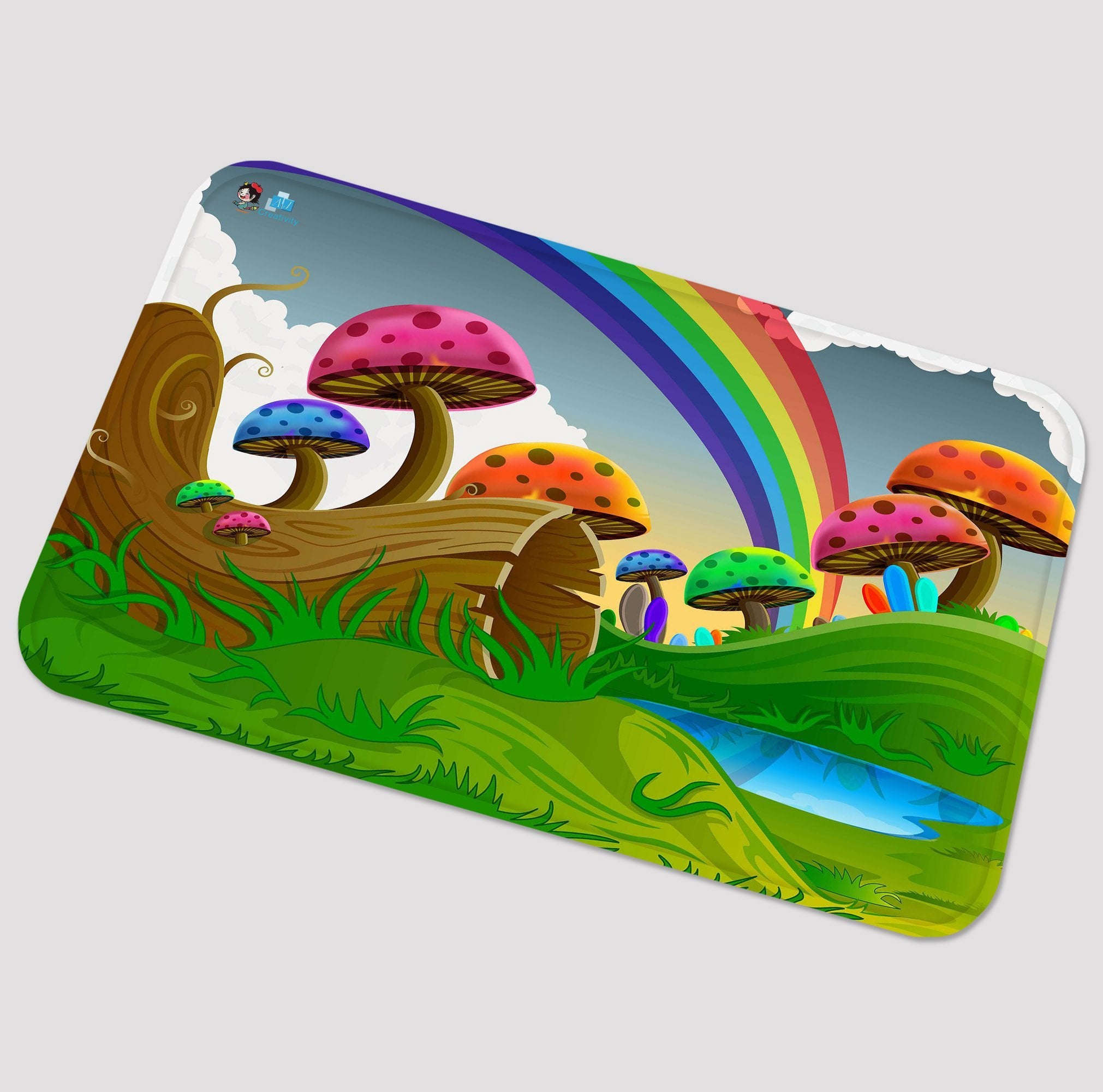 3D Cartoon Mushrooms Rainbow 76 Non Slip Rug Mat Mat AJ Creativity Home