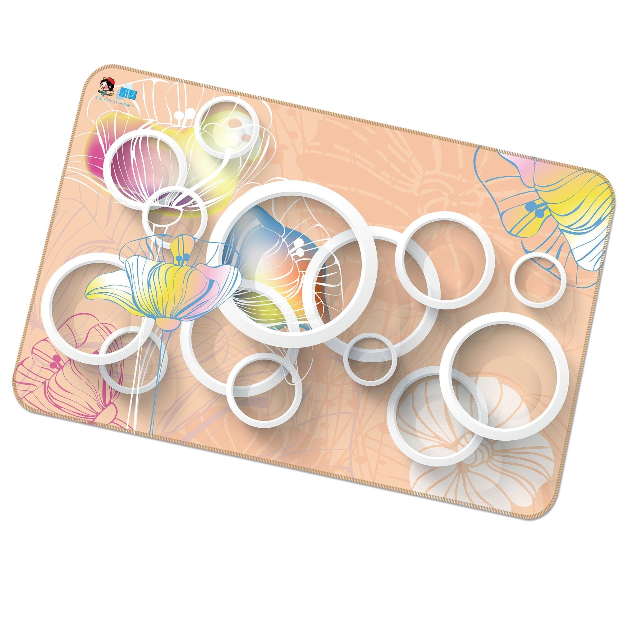 3D Circular Pattern 500 Non Slip Rug Mat Mat AJ Creativity Home