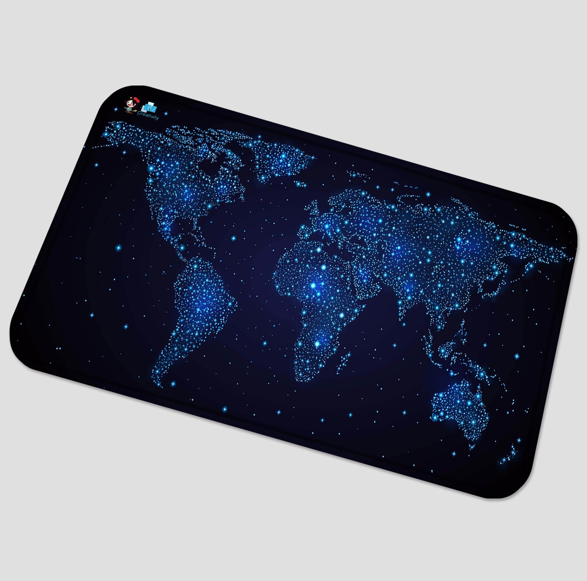 3D Shiny World Map 86 Non Slip Rug Mat Mat AJ Creativity Home