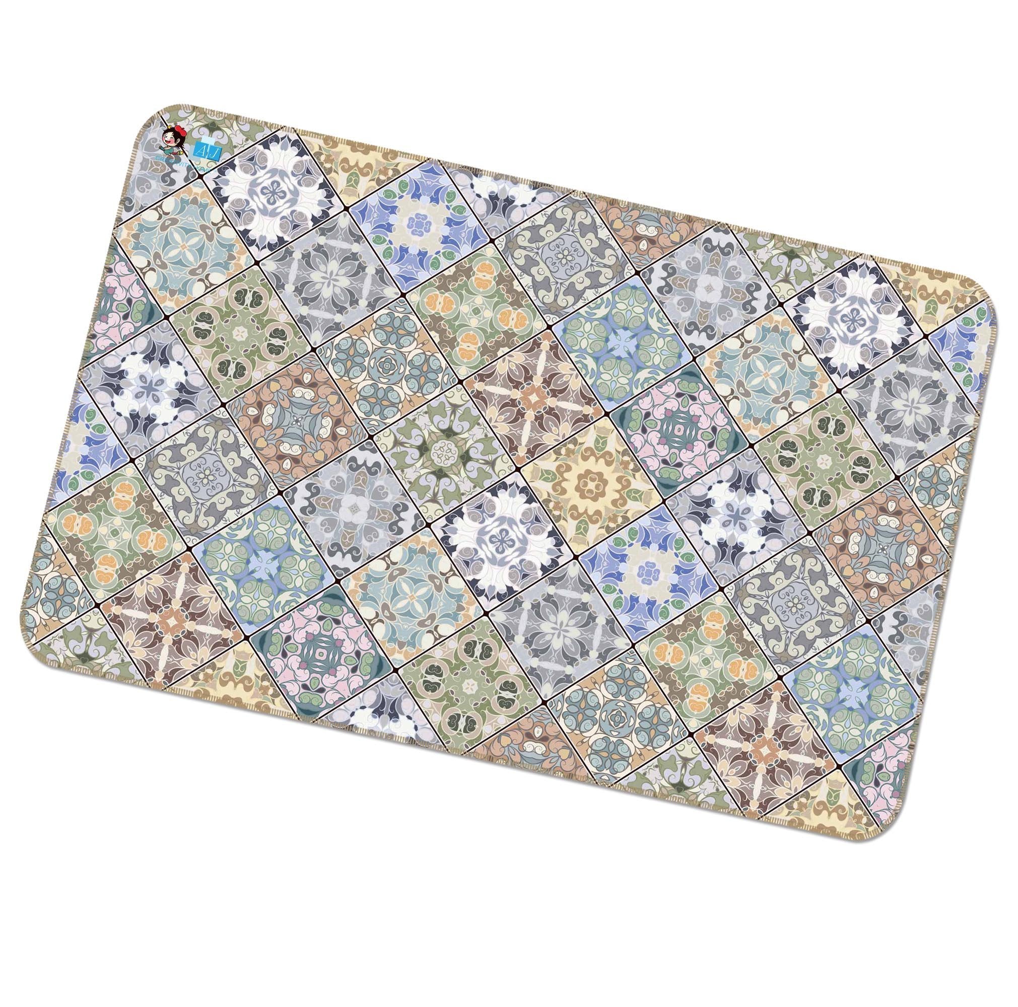 3D Square Pattern 093 Non Slip Rug Mat Mat AJ Creativity Home