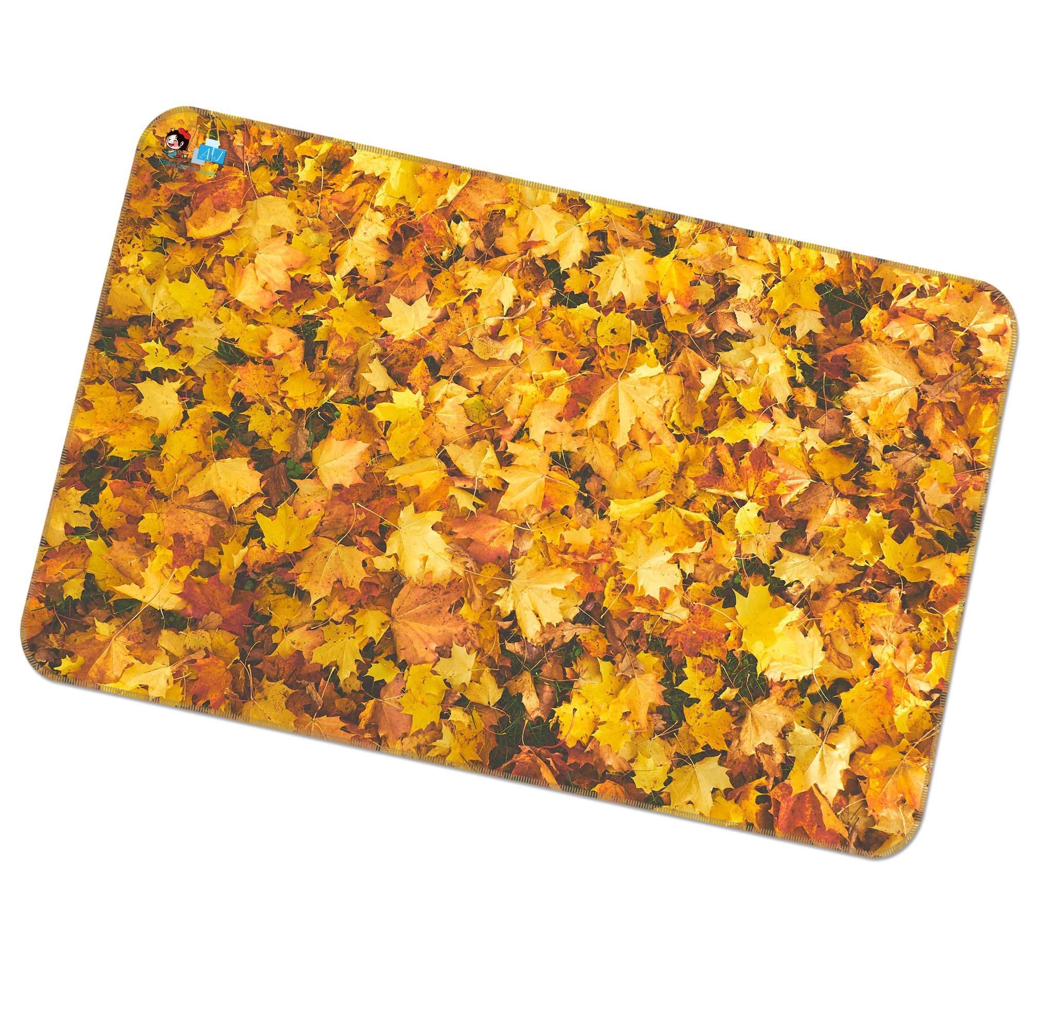 3D Maple Leaf 036 Non Slip Rug Mat Mat AJ Creativity Home