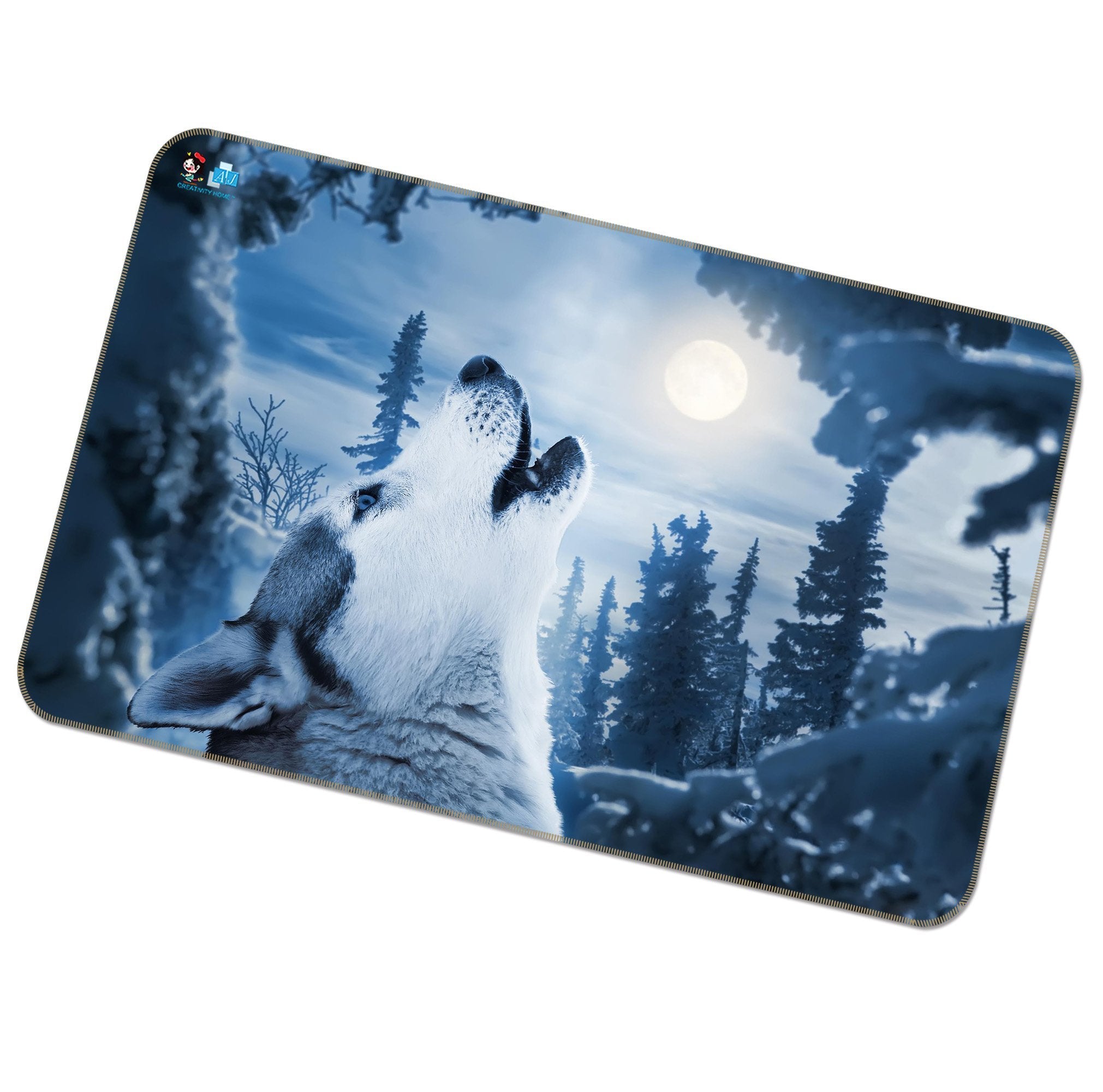 3D Wolf Howling Upward 243 Non Slip Rug Mat Mat AJ Creativity Home