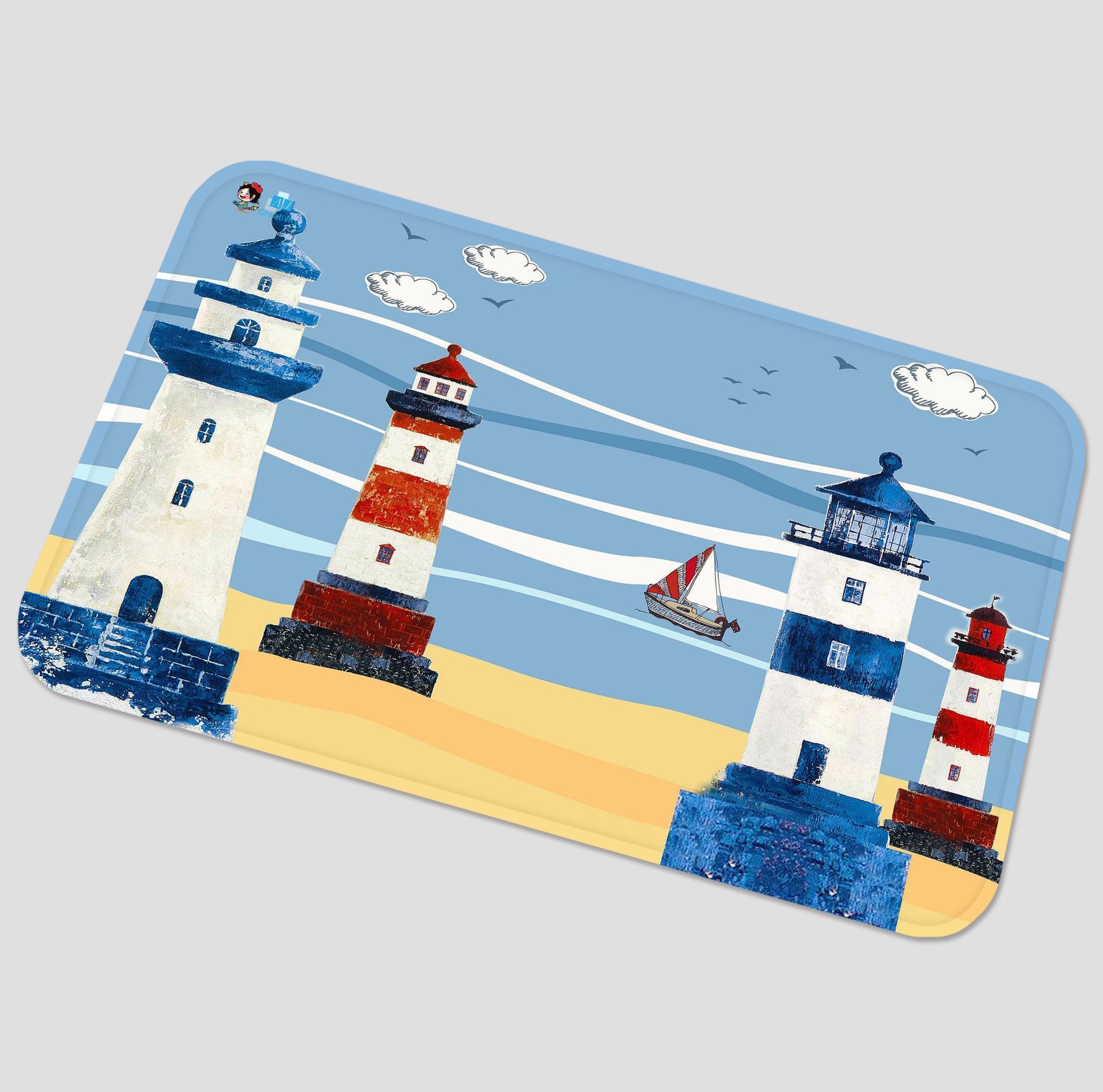 3D Lighthouses Painting 65 Non Slip Rug Mat Mat AJ Creativity Home
