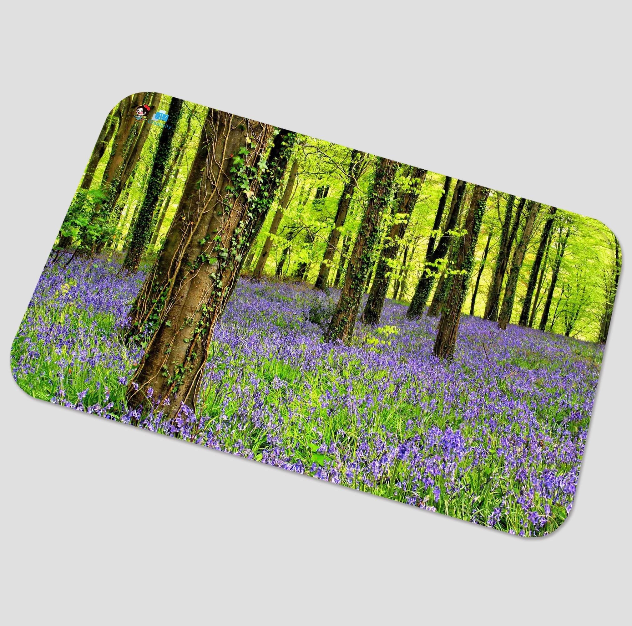 3D Forest Trees Flowers 8 Non Slip Rug Mat Mat AJ Creativity Home