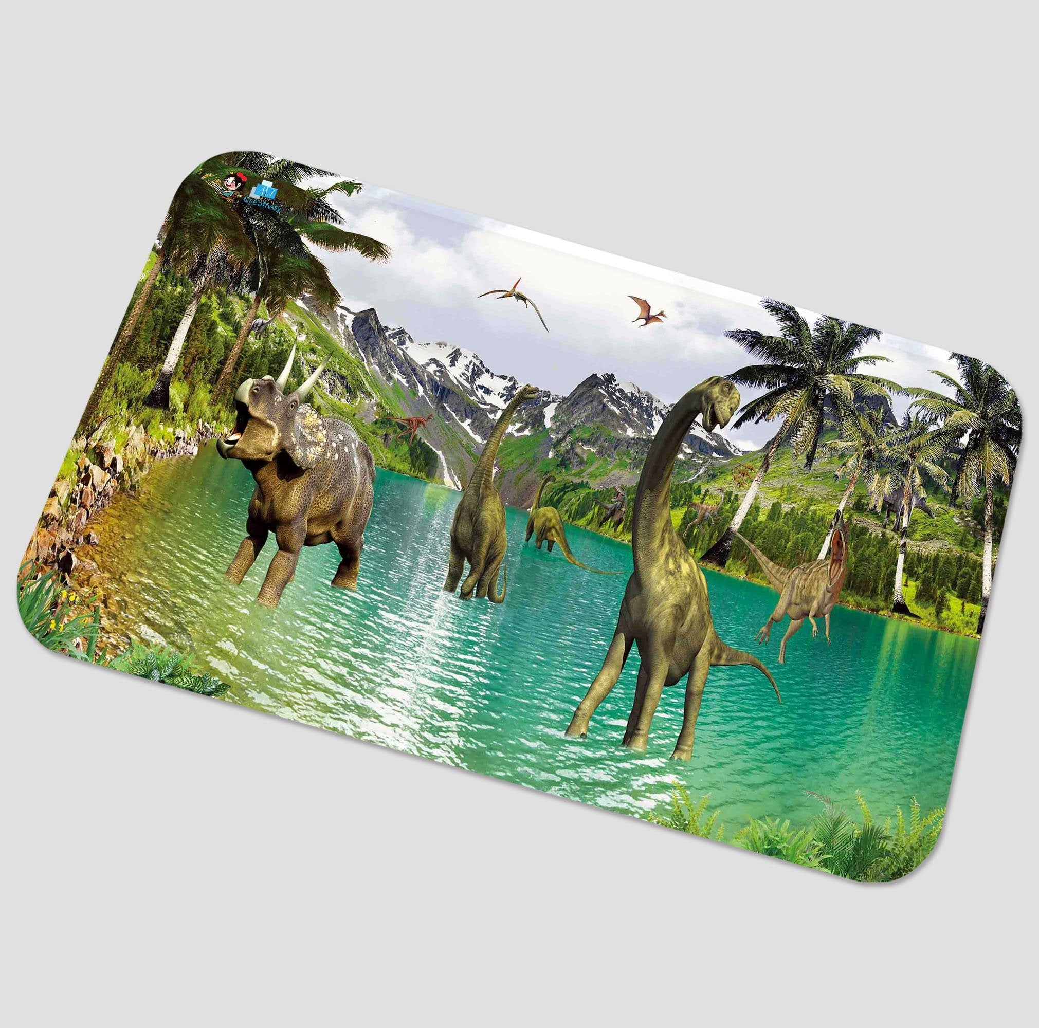 3D Lake Dinosaurs 31 Non Slip Rug Mat Mat AJ Creativity Home