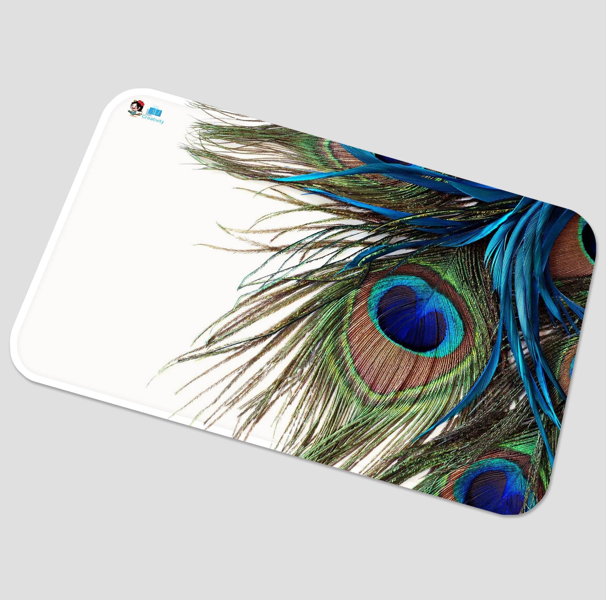 3D Peacock Feathers 32 Non Slip Rug Mat Mat AJ Creativity Home
