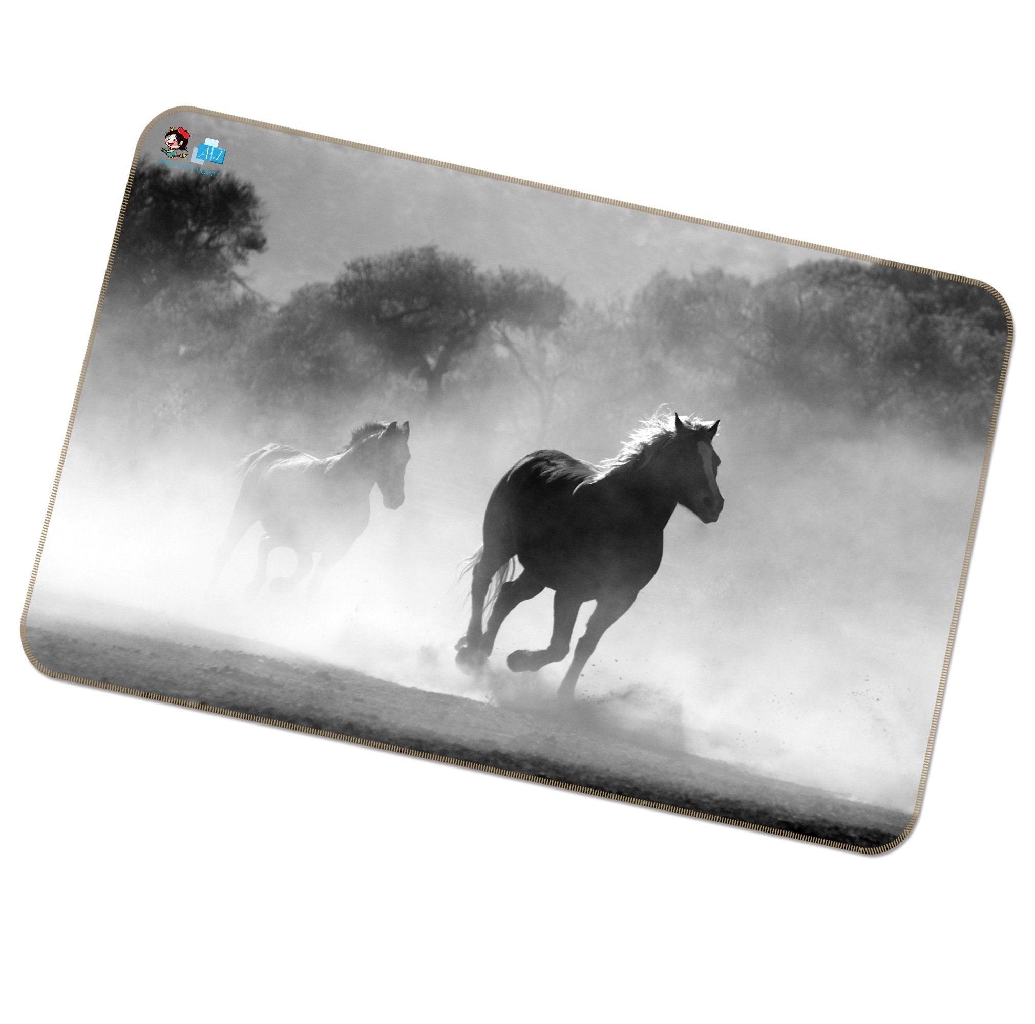 3D Horse Running 031 Non Slip Rug Mat Mat AJ Creativity Home