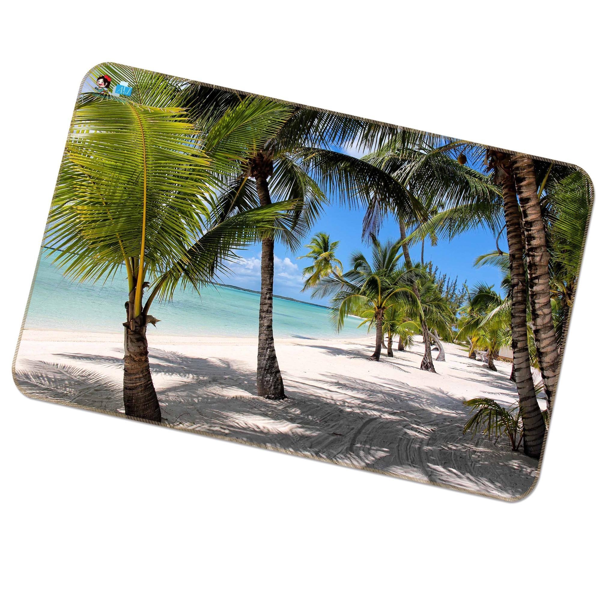 3D Coconut Tree Shadow 460 Non Slip Rug Mat Mat AJ Creativity Home