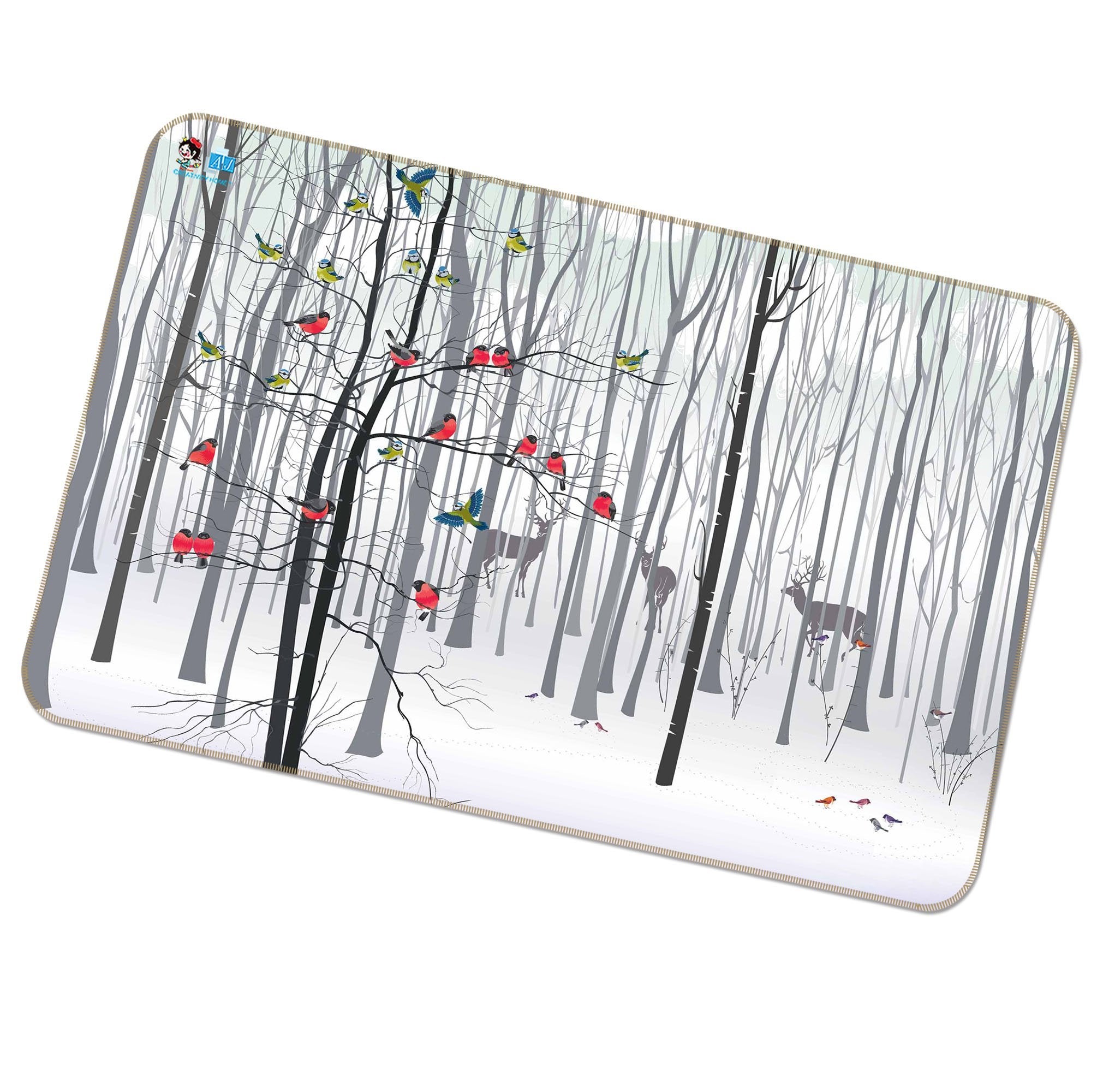 3D Forest Bare Trees Animals 189 Non Slip Rug Mat Mat AJ Creativity Home