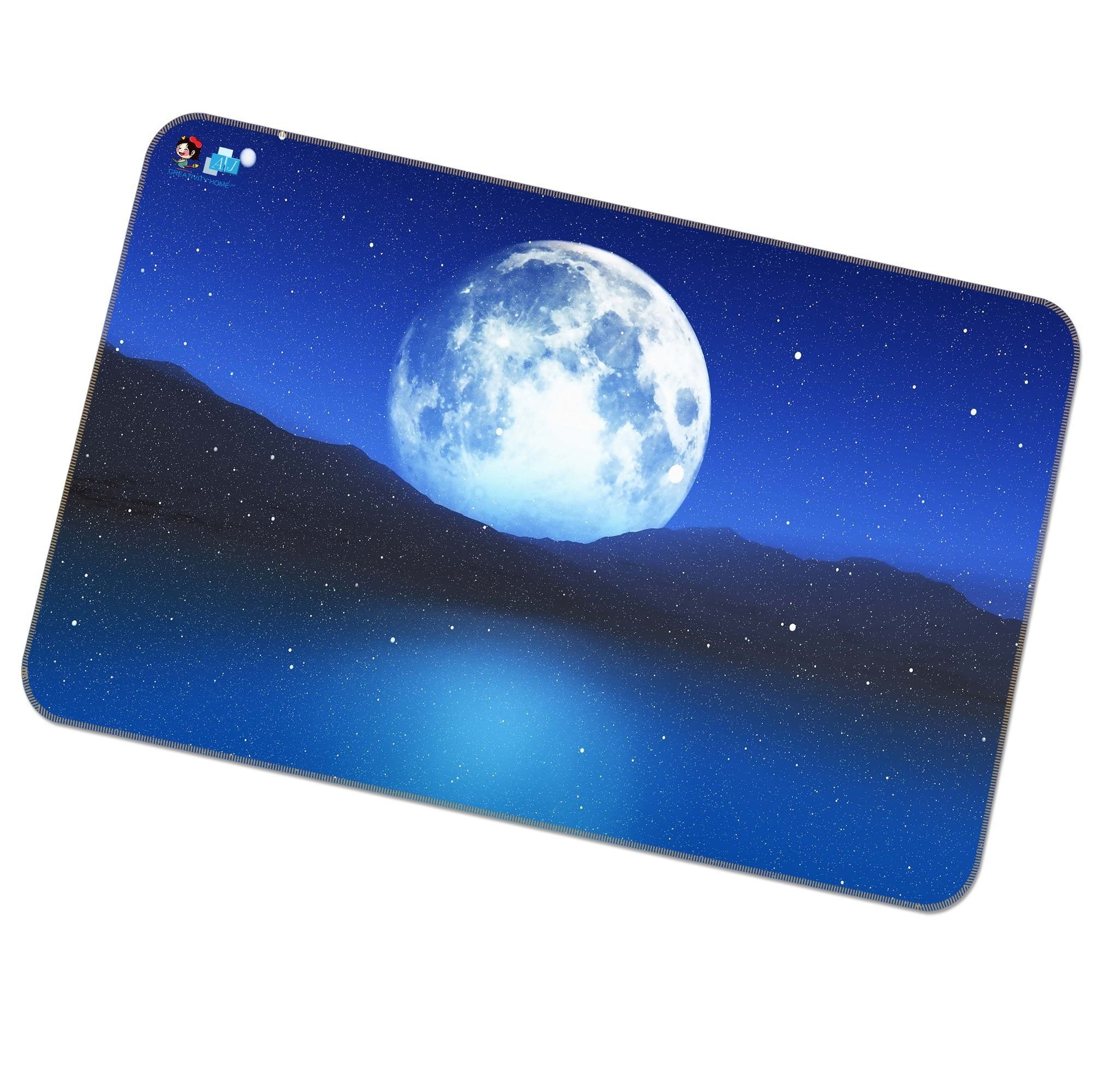 3D Moon Star Mountain 180 Non Slip Rug Mat Mat AJ Creativity Home