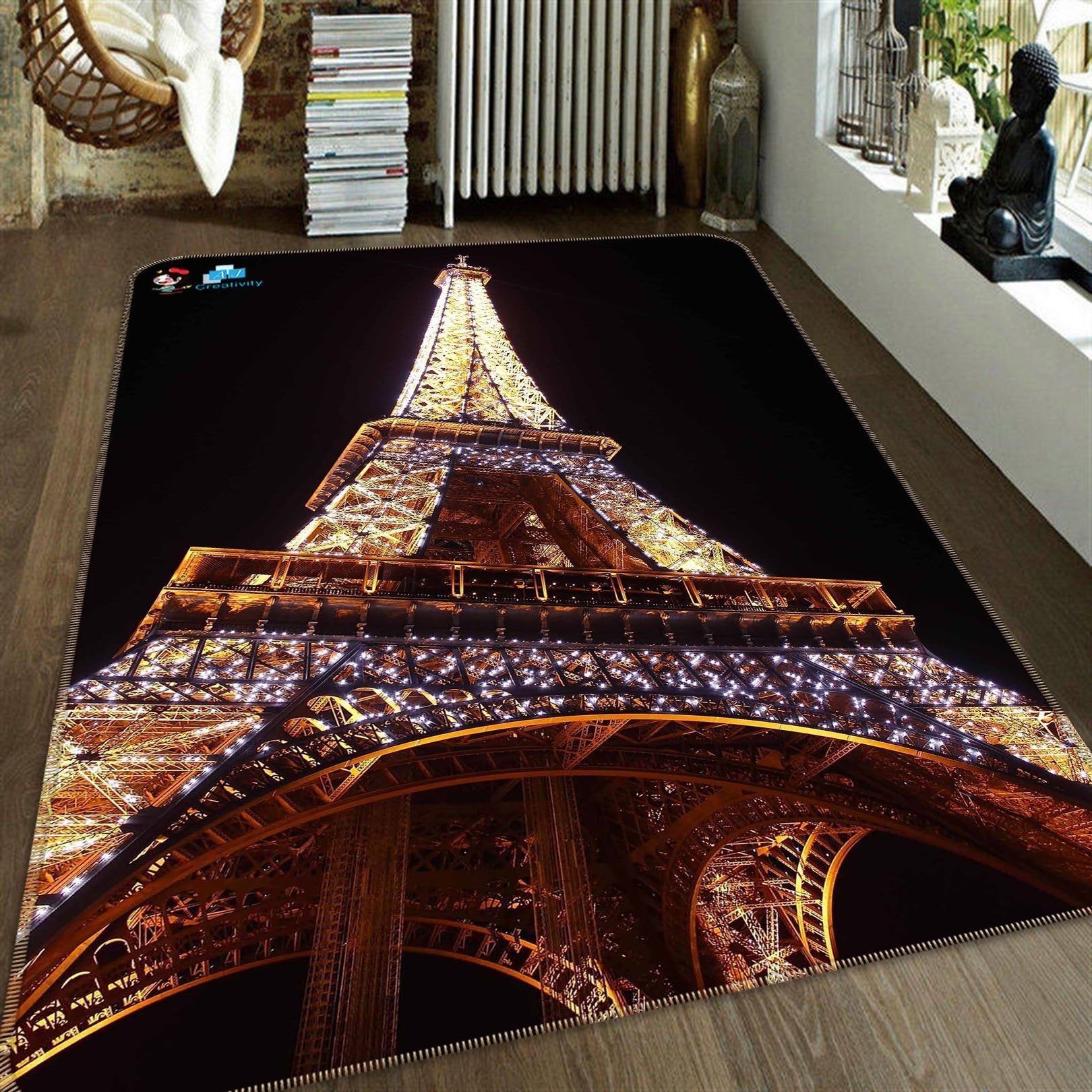 3D Shiny Eiffel Tower 161 Non Slip Rug Mat Mat AJ Creativity Home