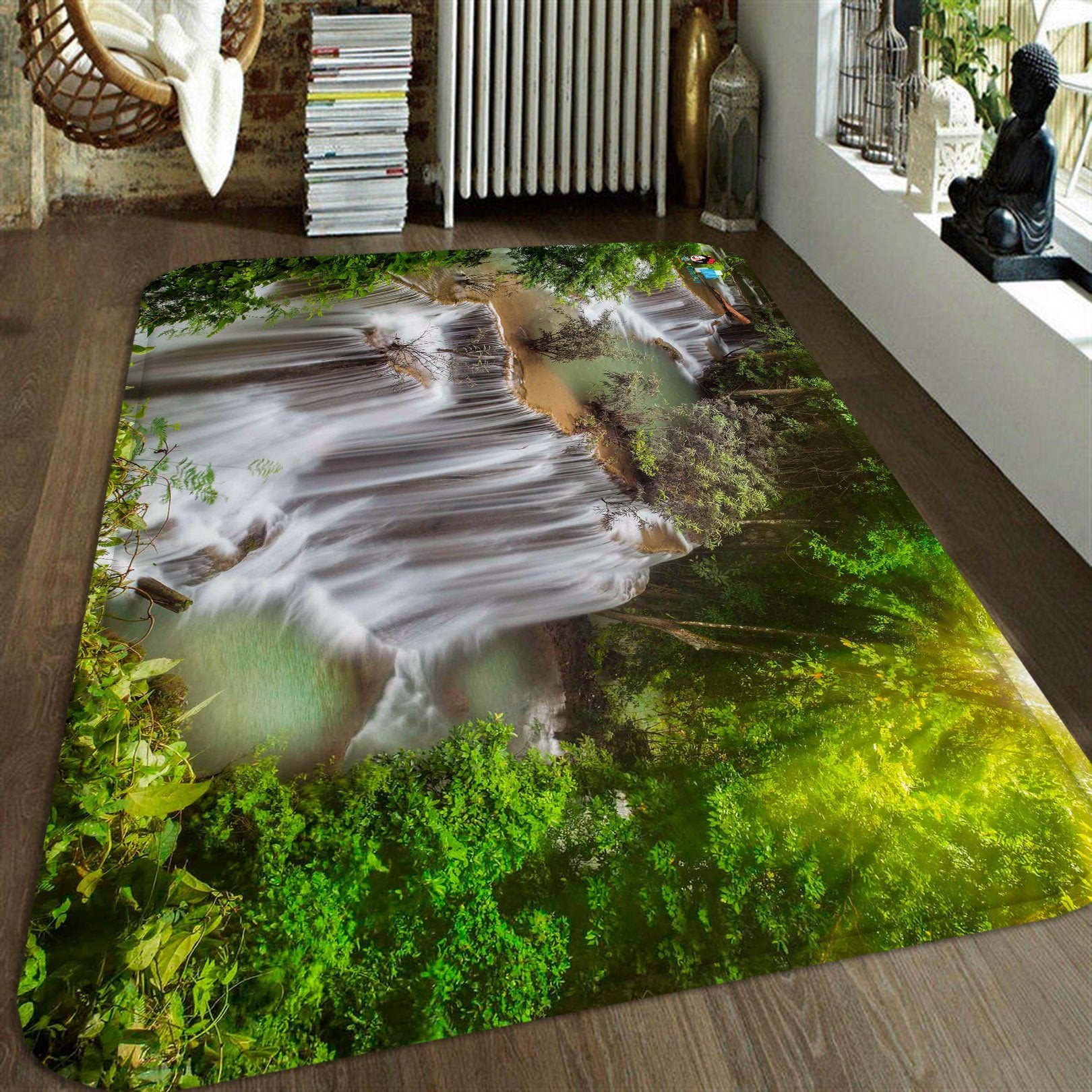 3D River Waterfalls 22 Non Slip Rug Mat Mat AJ Creativity Home