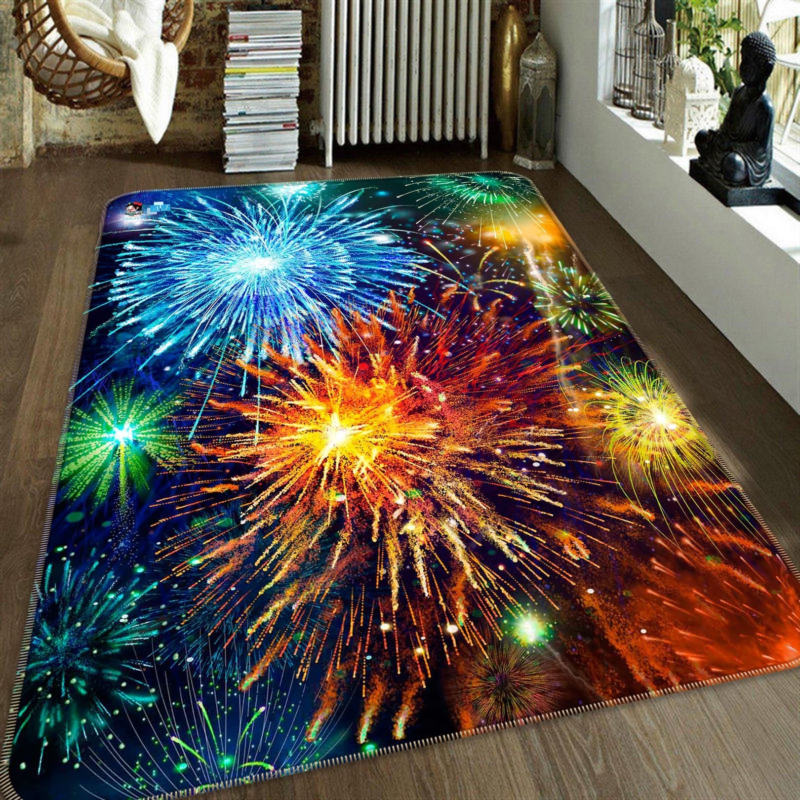 3D Sky Colorful Fireworks 204 Non Slip Rug Mat Mat AJ Creativity Home