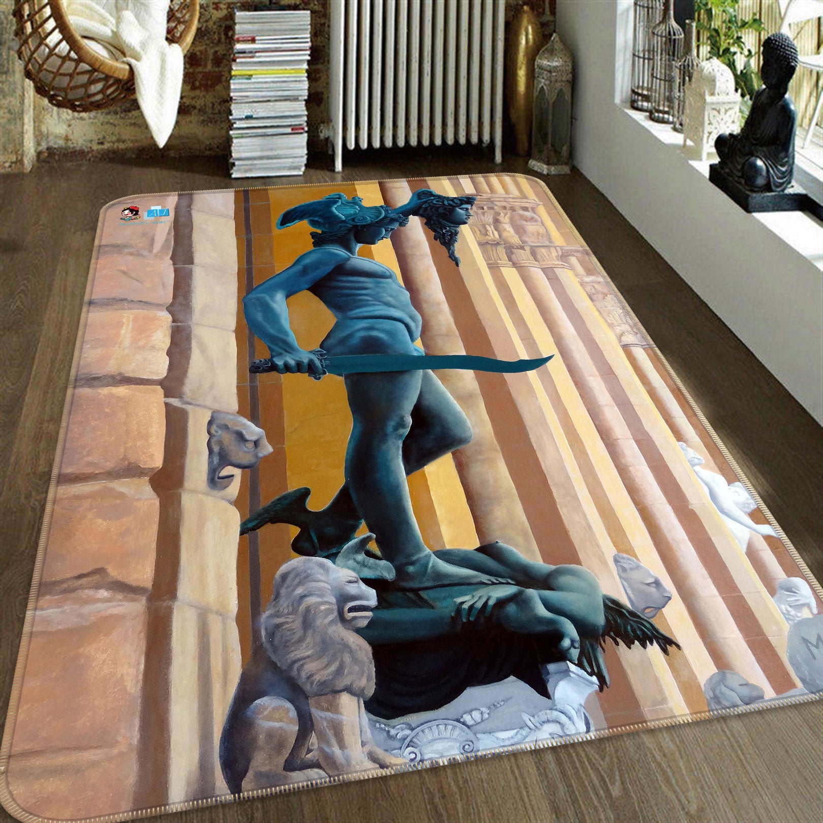 3D Portrait Statue 11162 Matthew Holden Bates Rug Non Slip Rug Mat