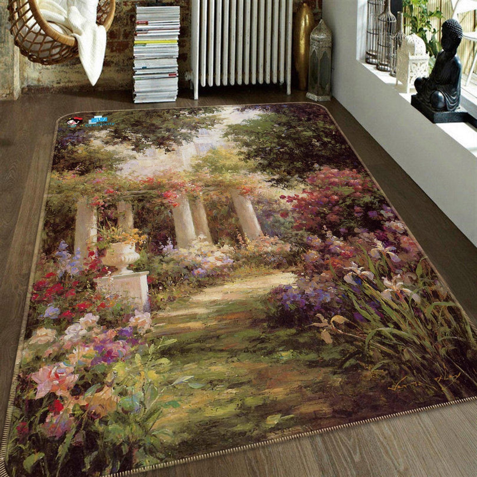 3D Oil Painting Garden 131 Non Slip Rug Mat Mat AJ Creativity Home