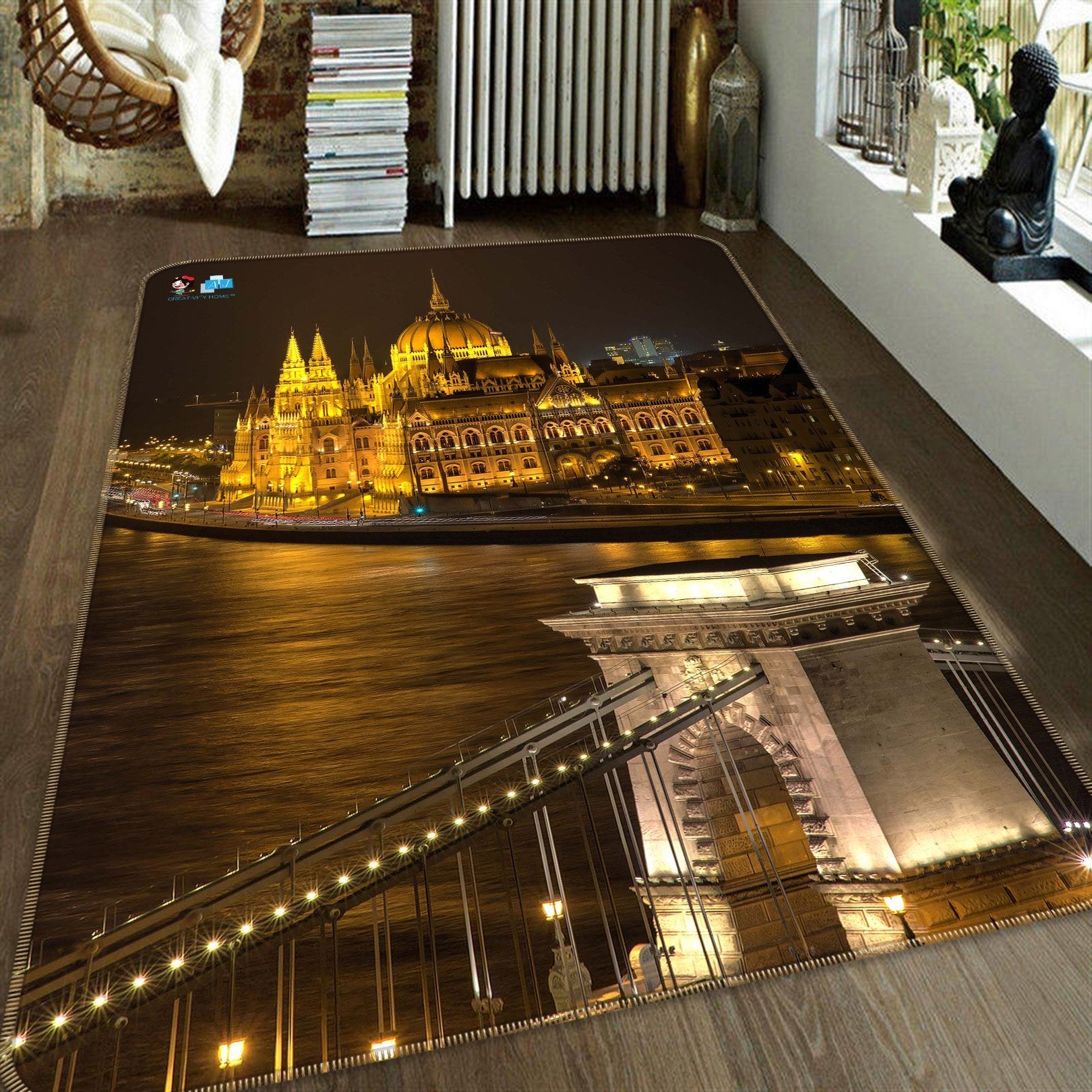 3D European City Night View 137 Non Slip Rug Mat Mat AJ Creativity Home