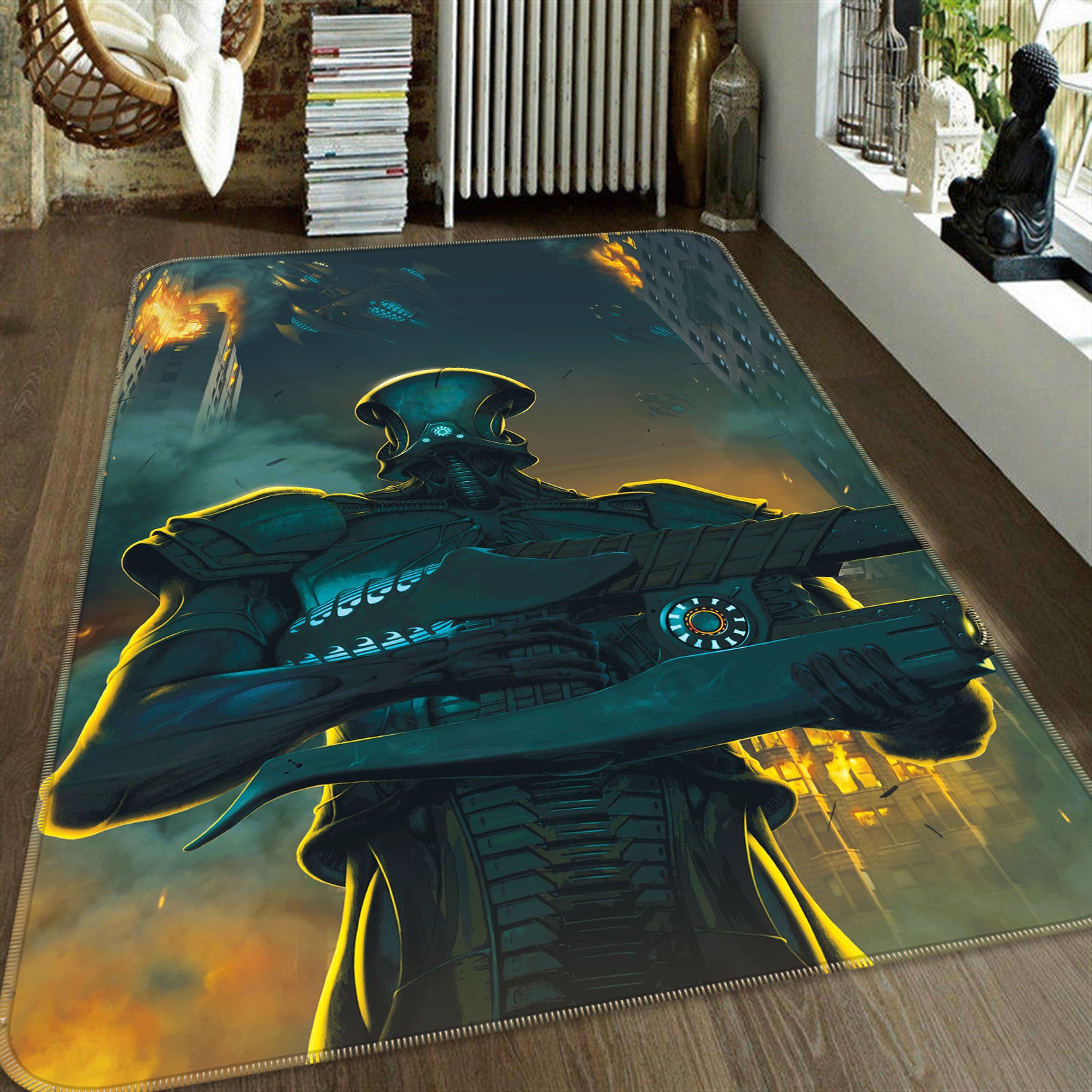 3D Invasion 1044 Vincent Hie Rug Non Slip Rug Mat