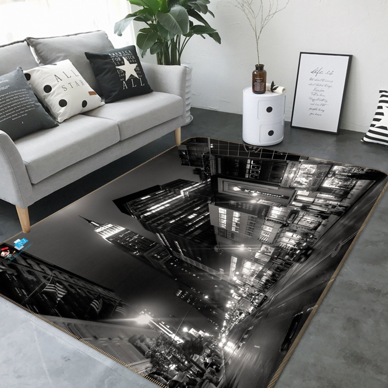 3D New York Street 160 Non Slip Rug Mat Mat AJ Creativity Home