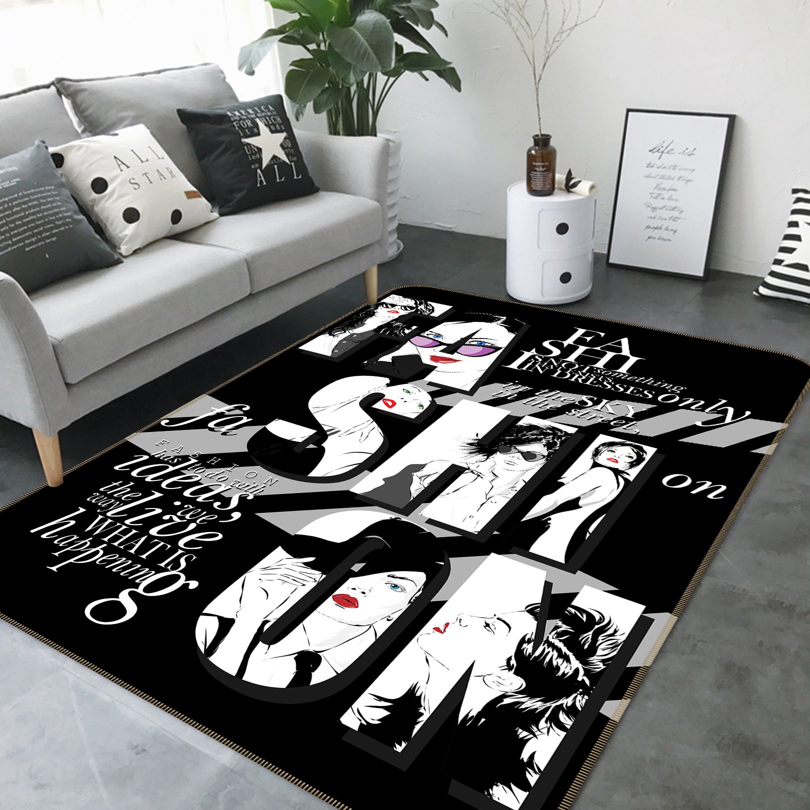 3D Black Sunglasses 1059 Non Slip Rug Mat