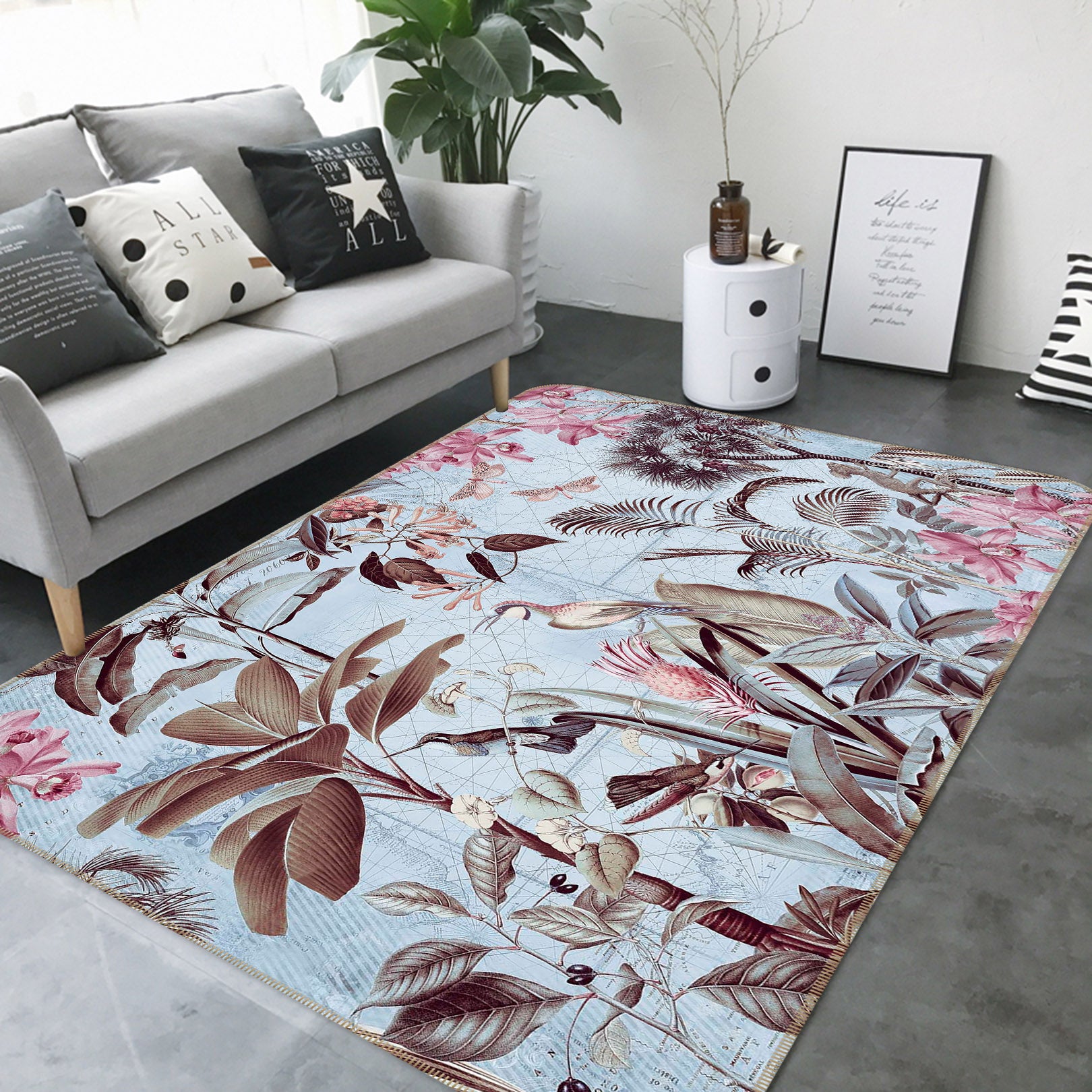 3D Red Flower 1025 Andrea haase Rug Non Slip Rug Mat