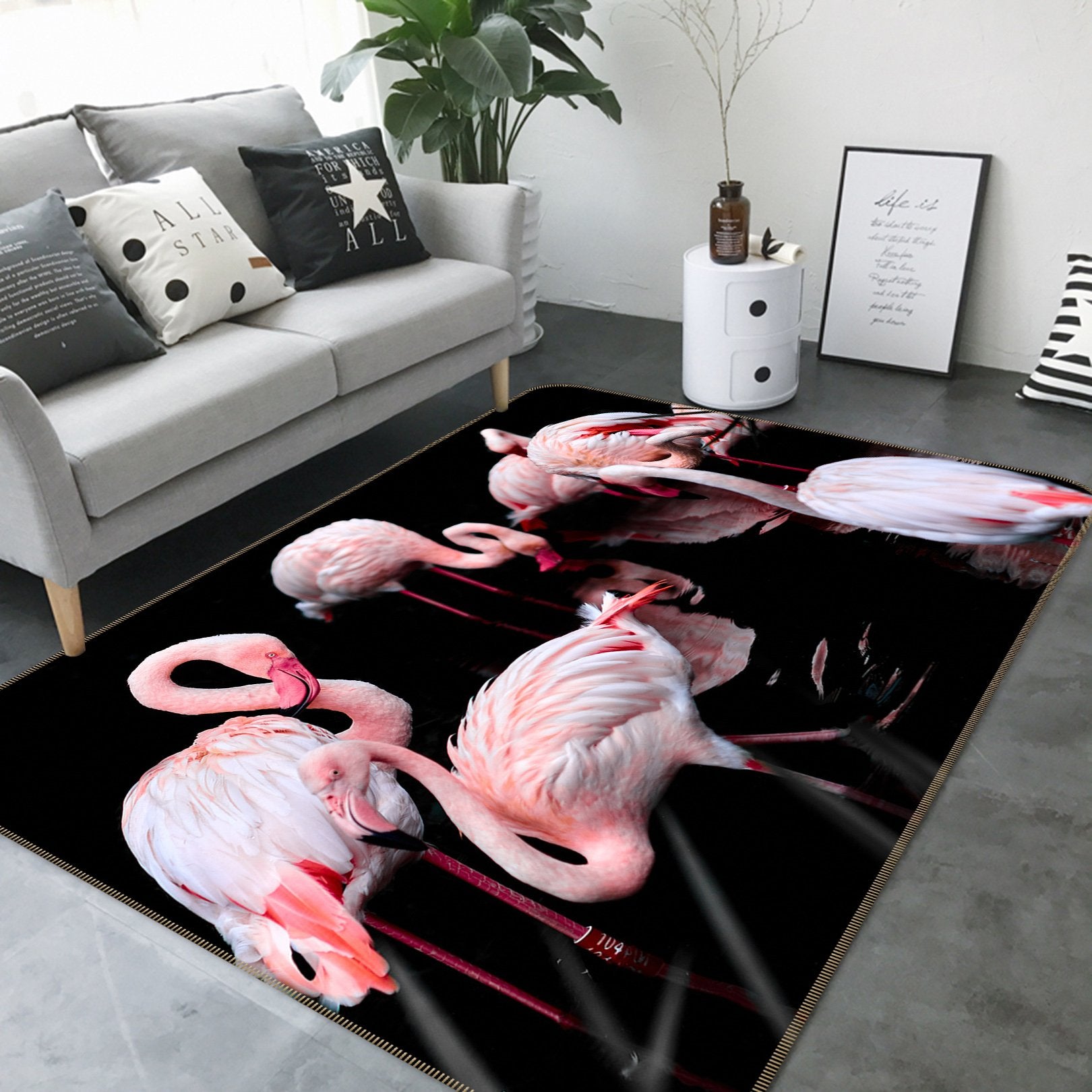 3D Pink Fflamingo 621 Animal Non Slip Rug Mat Mat AJ Creativity Home