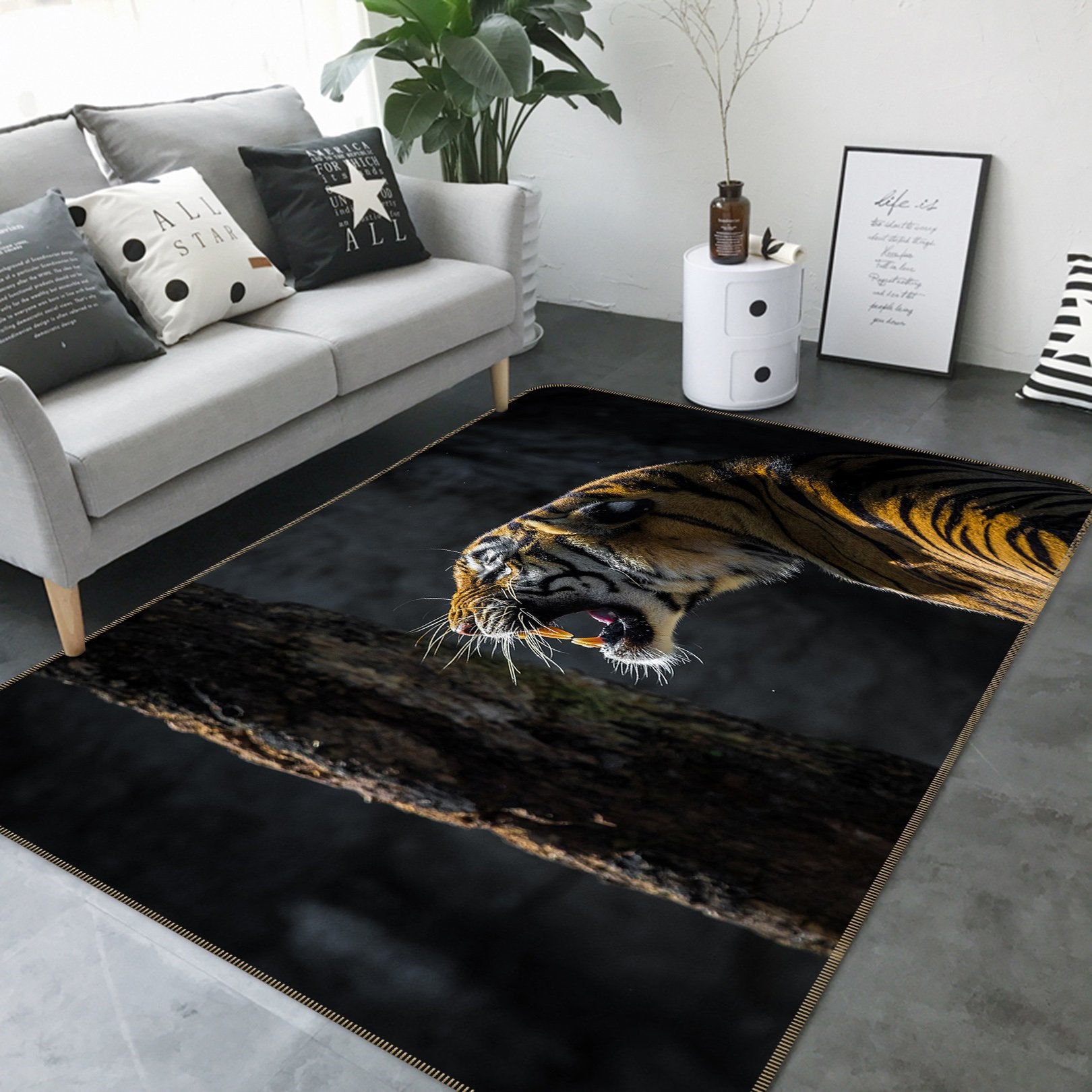 3D Tiger Howling 643 Animal Non Slip Rug Mat Mat AJ Creativity Home