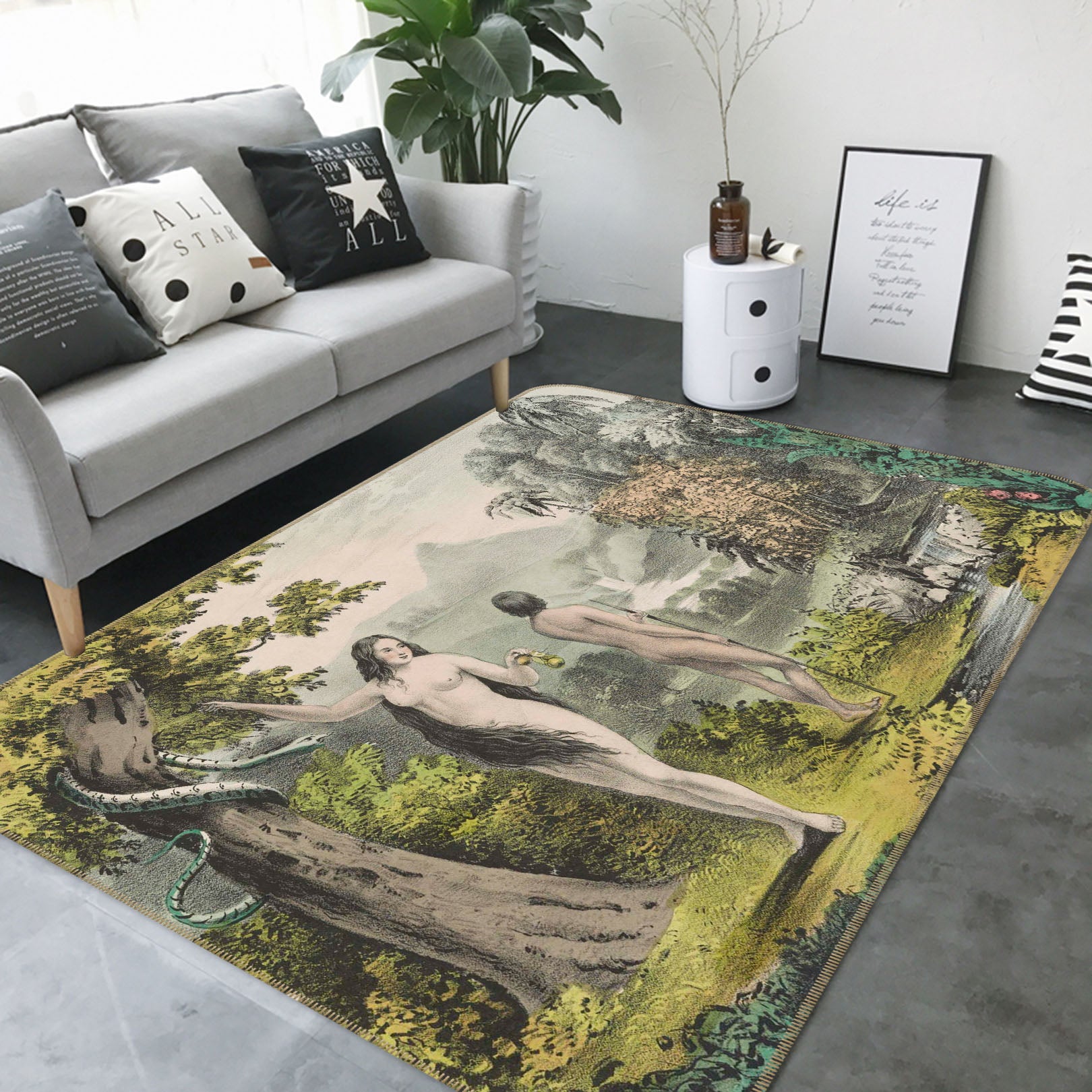 3D Myth Eve Adam 1049 Andrea haase Rug Non Slip Rug Mat