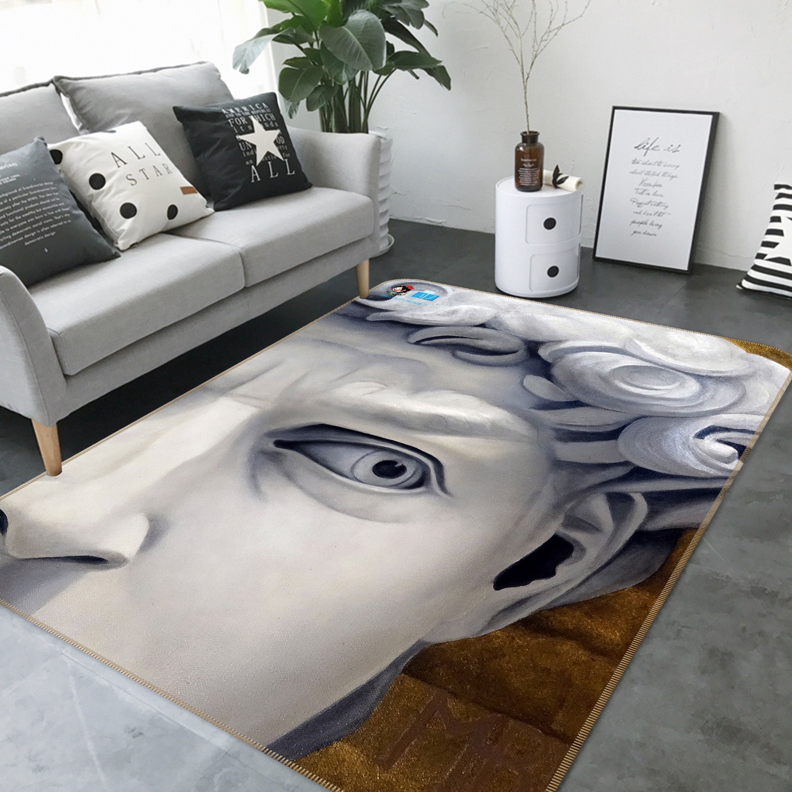 3D Statue Of David 11153 Matthew Holden Bates Rug Non Slip Rug Mat