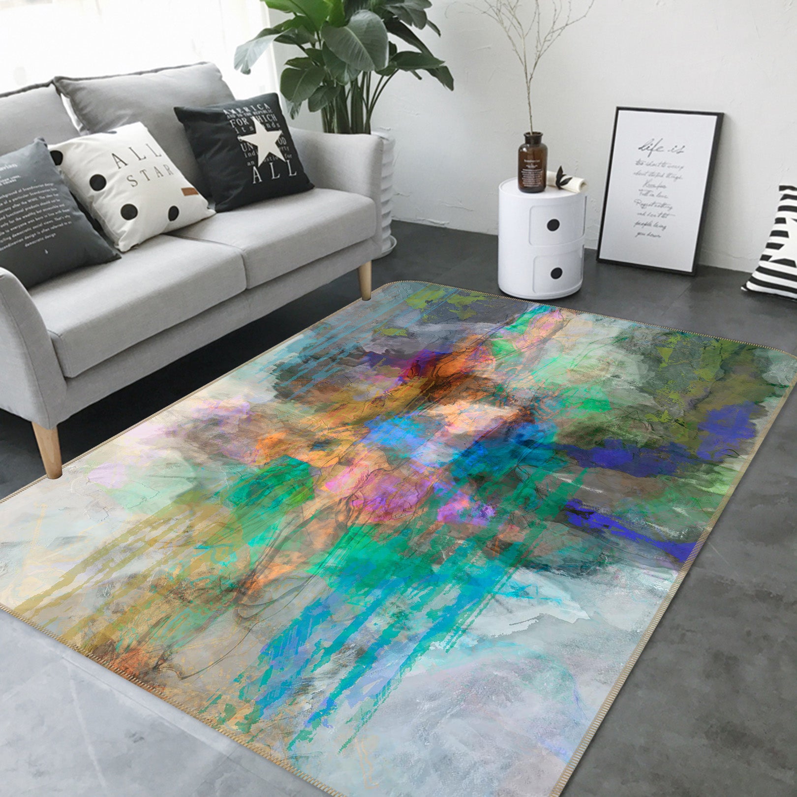 3D Color Sea 1033 Michael Tienhaara Rug Non Slip Rug Mat