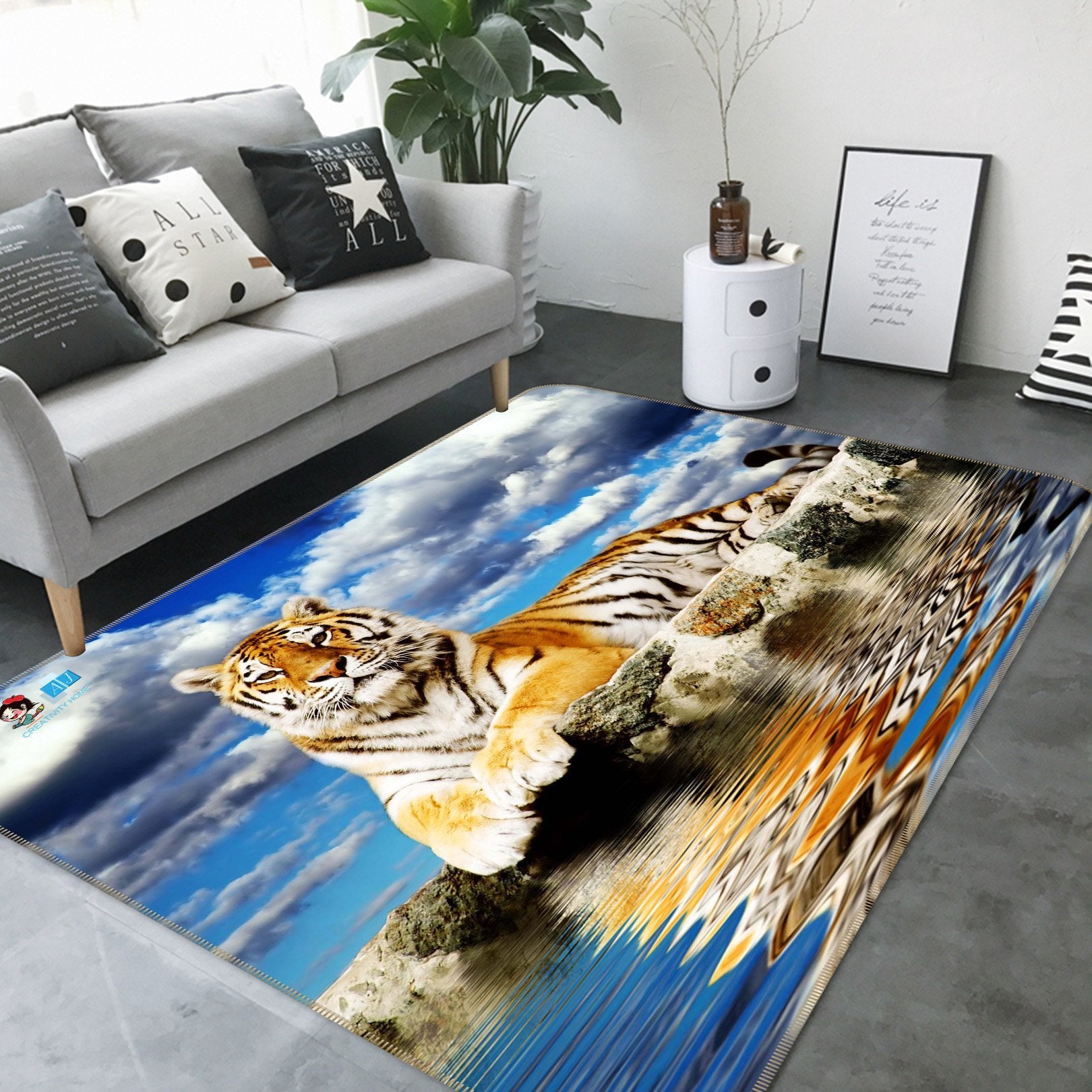 3D Seaside Tiger 279 Non Slip Rug Mat Mat AJ Creativity Home
