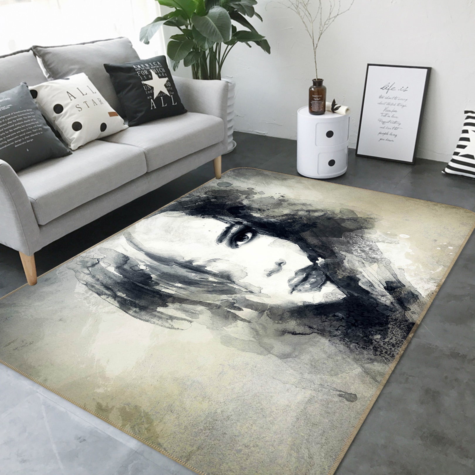 3D Woman Model 1005 Non Slip Rug Mat