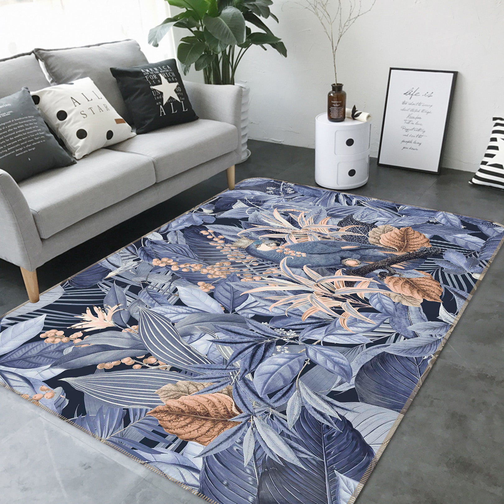 3D Golden Leaves 1005 Andrea haase Rug Non Slip Rug Mat