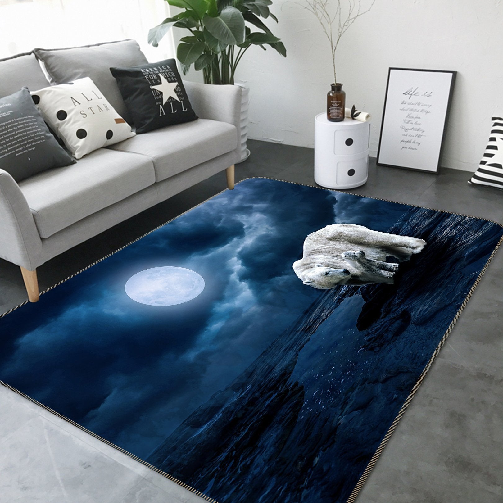 3D Moon Bear 622 Animal Non Slip Rug Mat Mat AJ Creativity Home